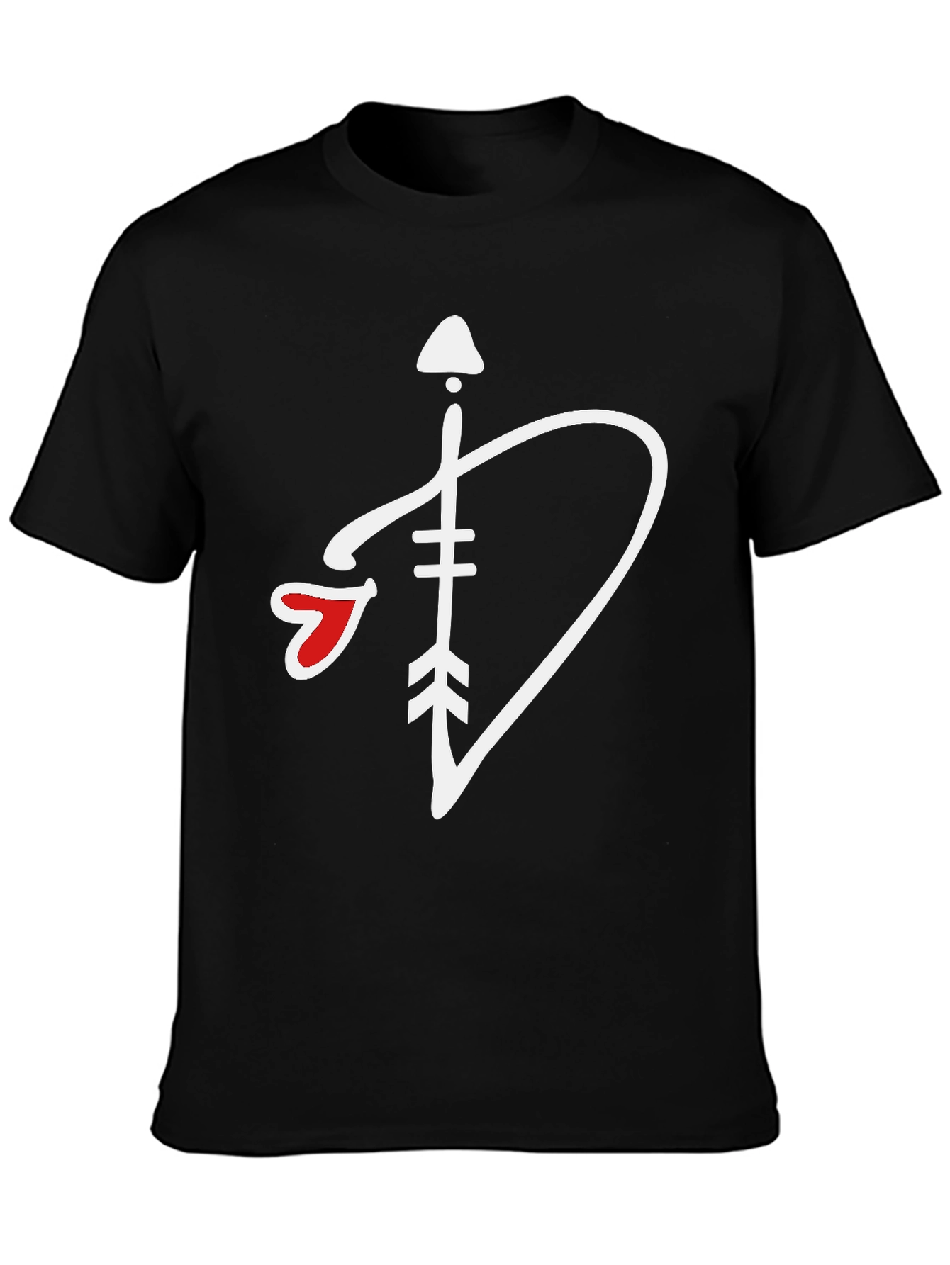 Arrow Heart Graphic Tee - Black Cotton T-Shirt