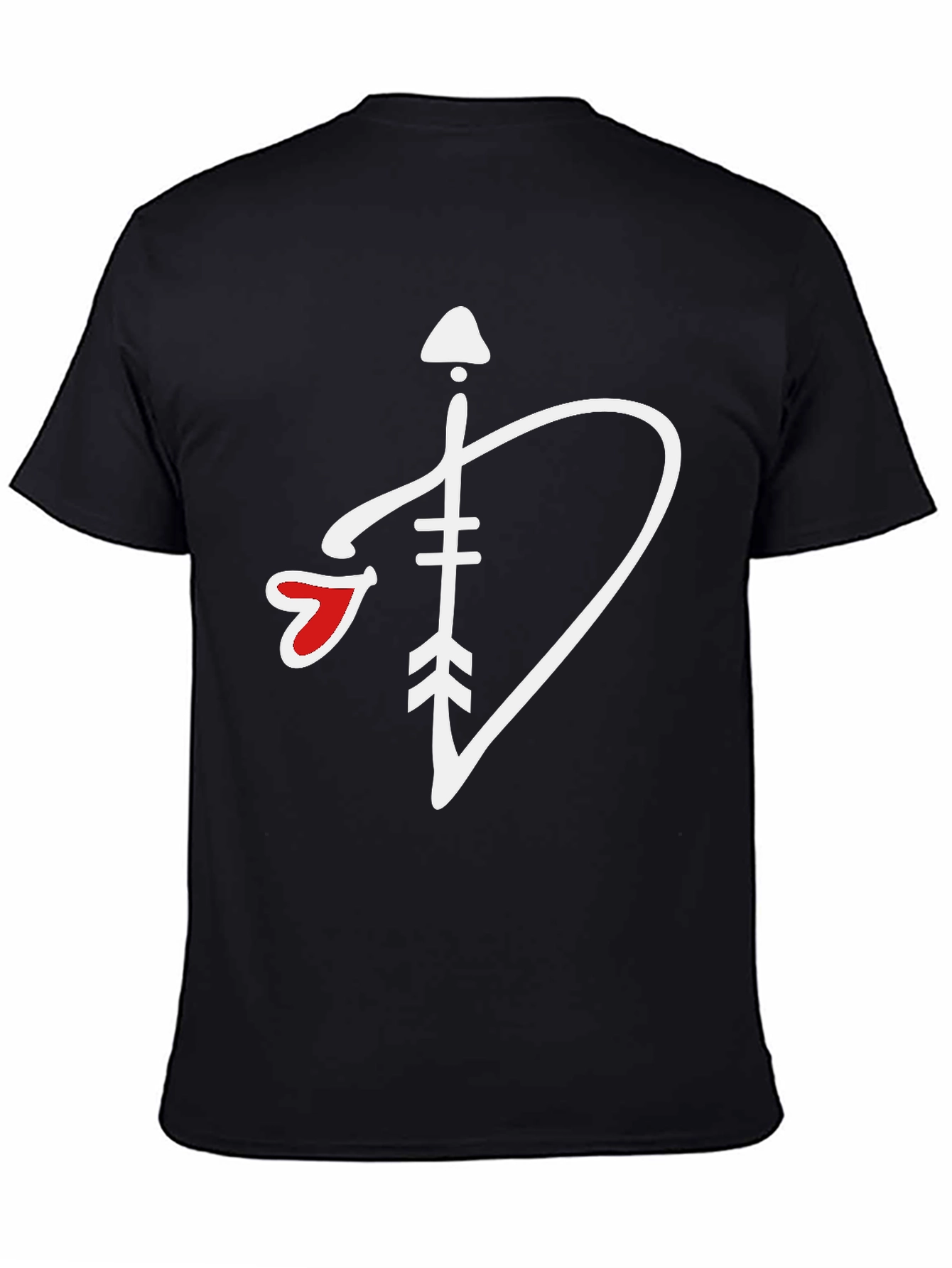 Arrow Heart Graphic Tee - Black Cotton T-Shirt
