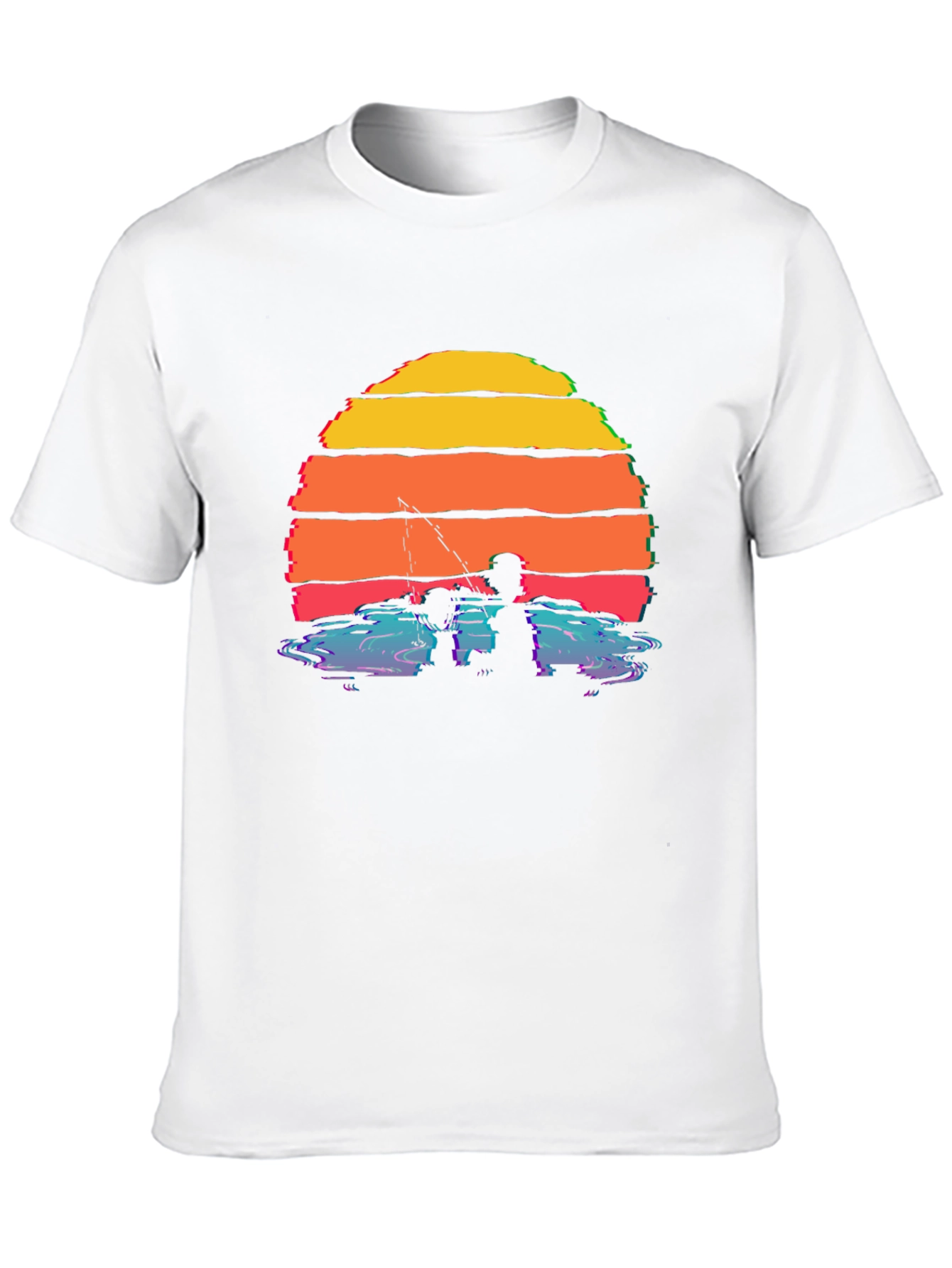 Sunset Fishing Silhouette T-Shirt