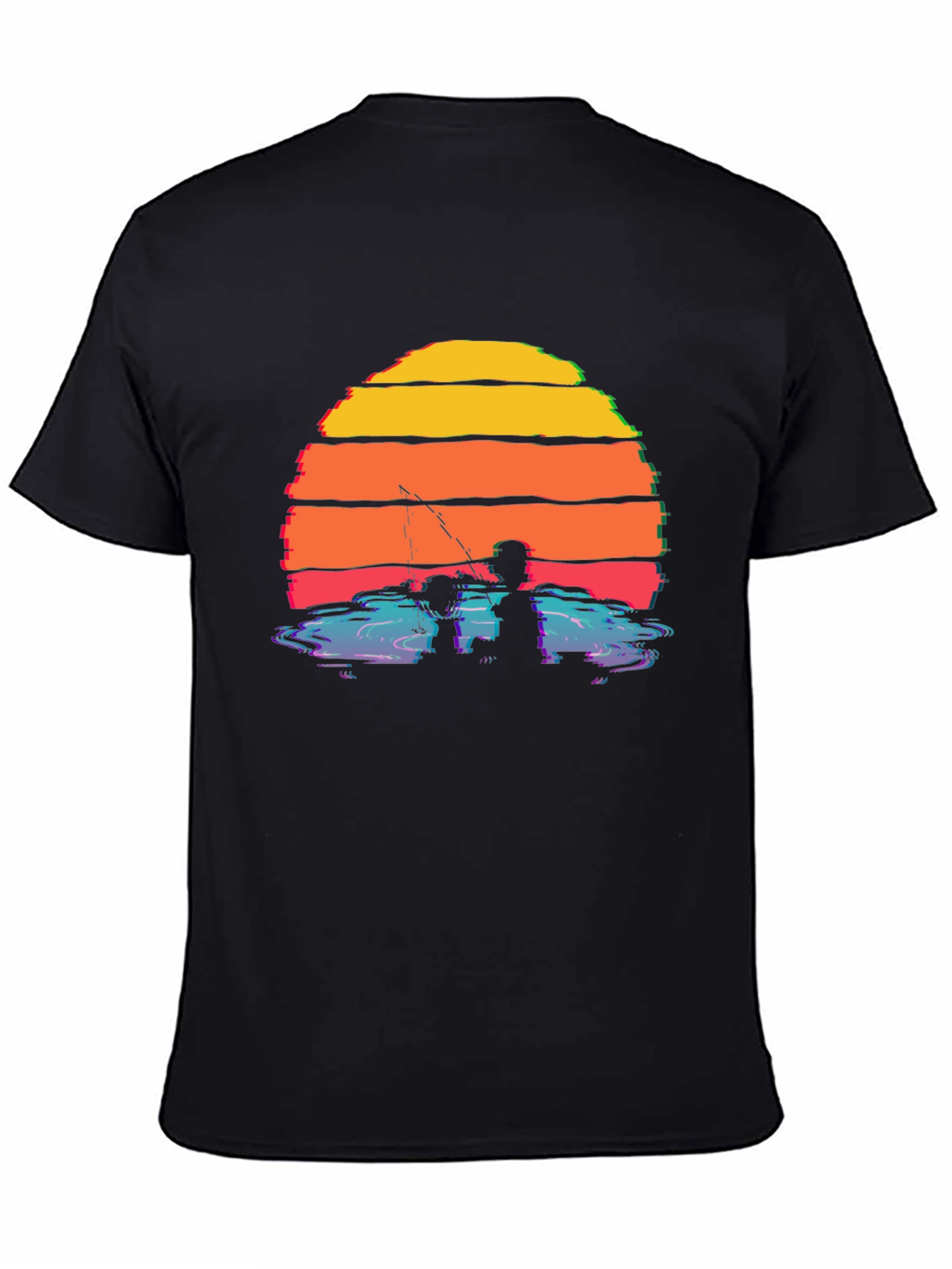 Sunset Fishing Silhouette T-Shirt