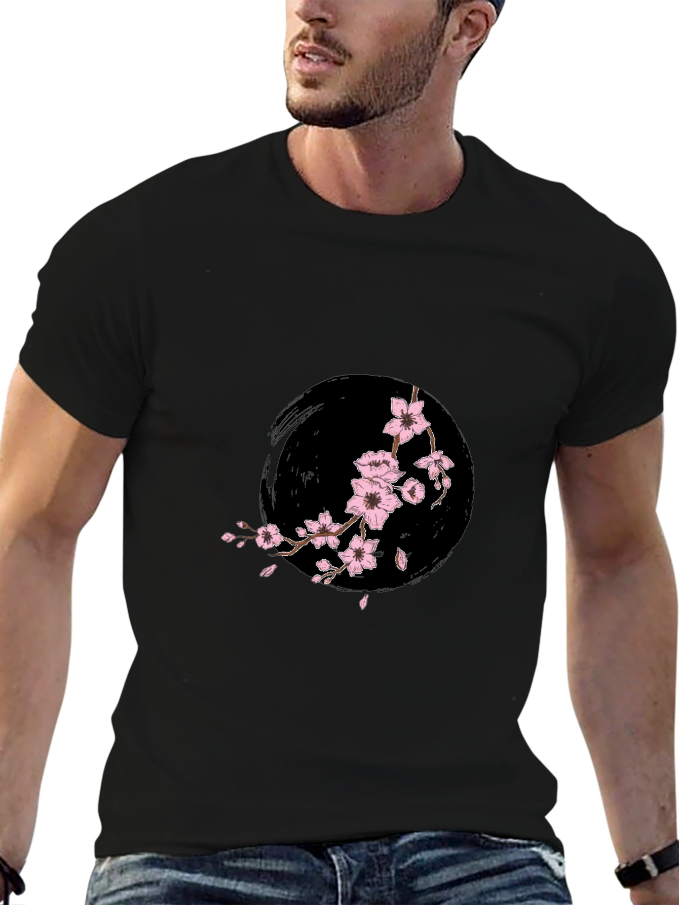 Black Cherry Blossom Graphic T-Shirt