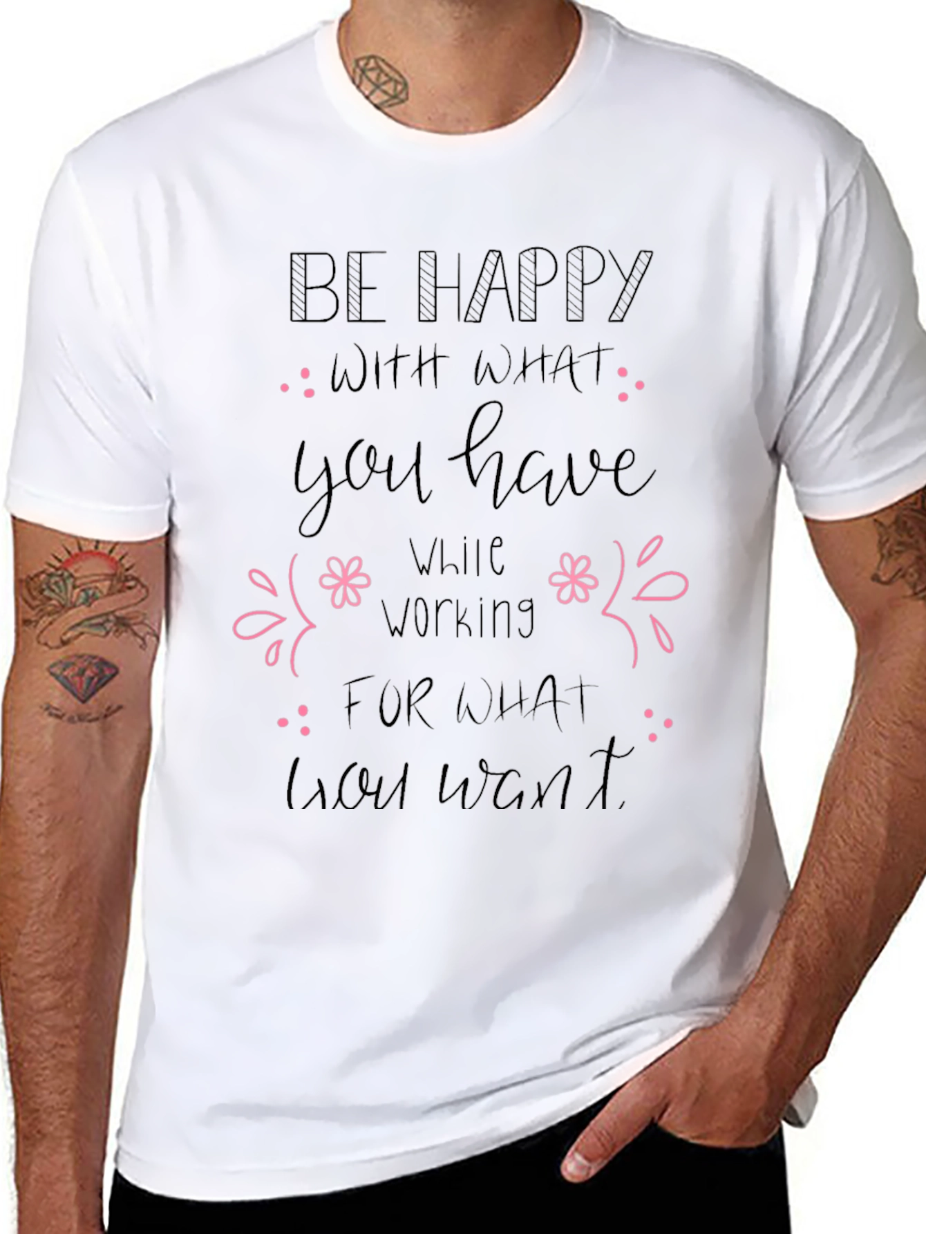 Motivational Be Happy Graphic Tee