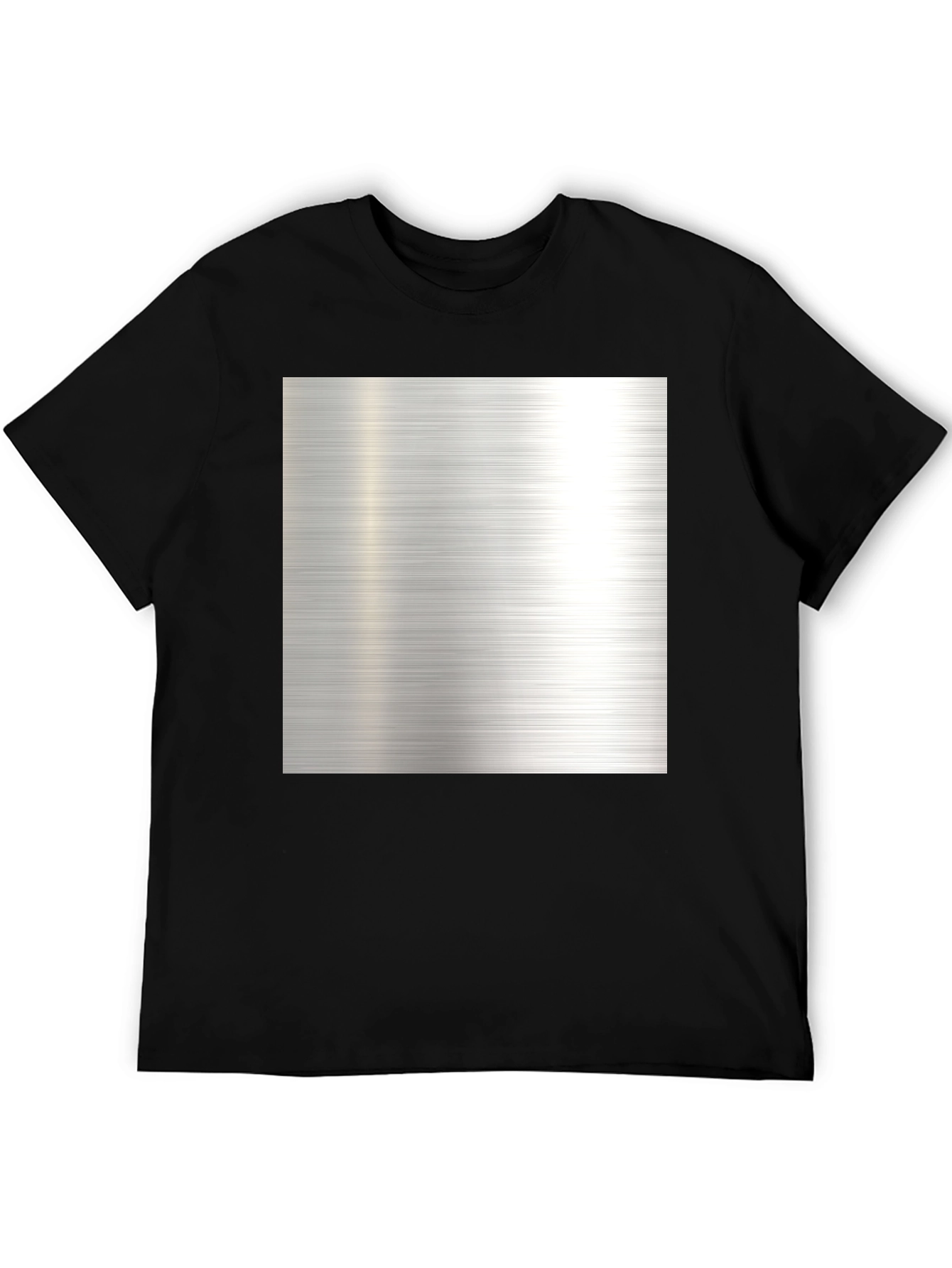 Metal Texture Print Black T-Shirt