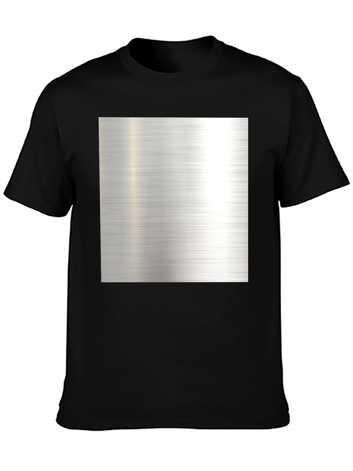 Metal Texture Print Black T-Shirt