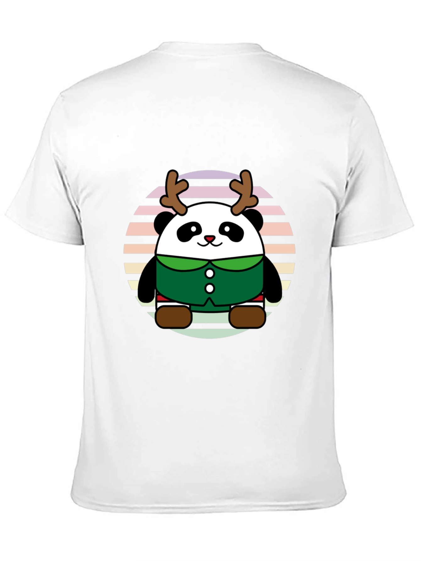 Cute Panda Reindeer Graphic Tee