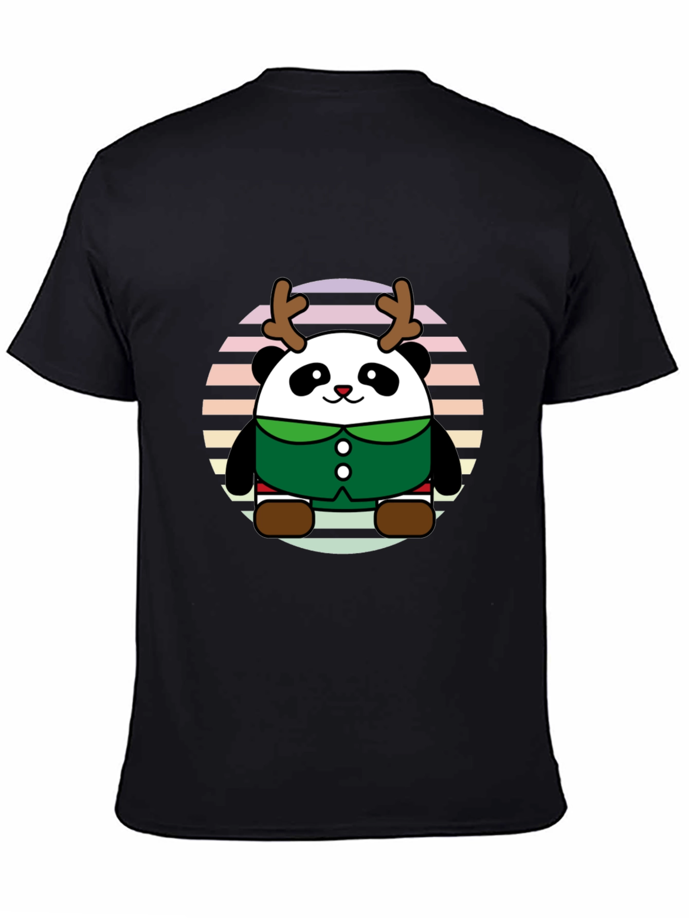 Cute Panda Reindeer Graphic Tee