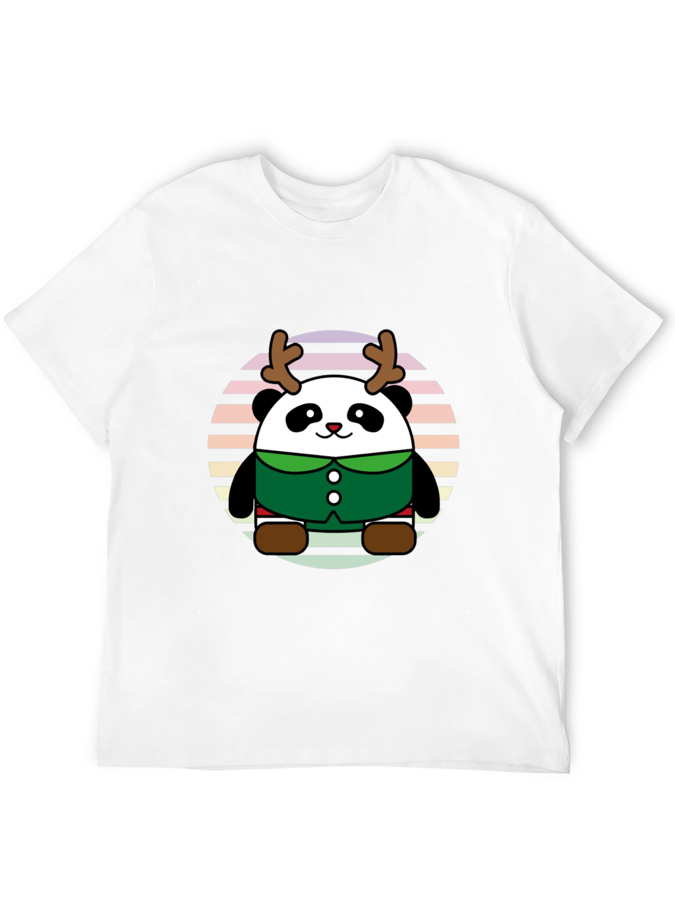 Cute Panda Reindeer Graphic Tee