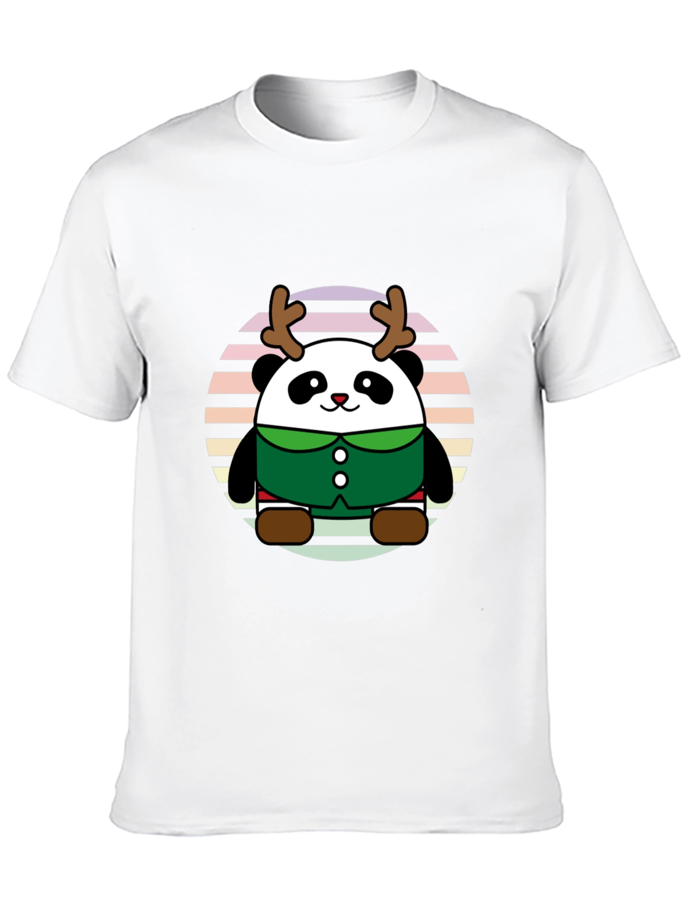 Cute Panda Reindeer Graphic Tee