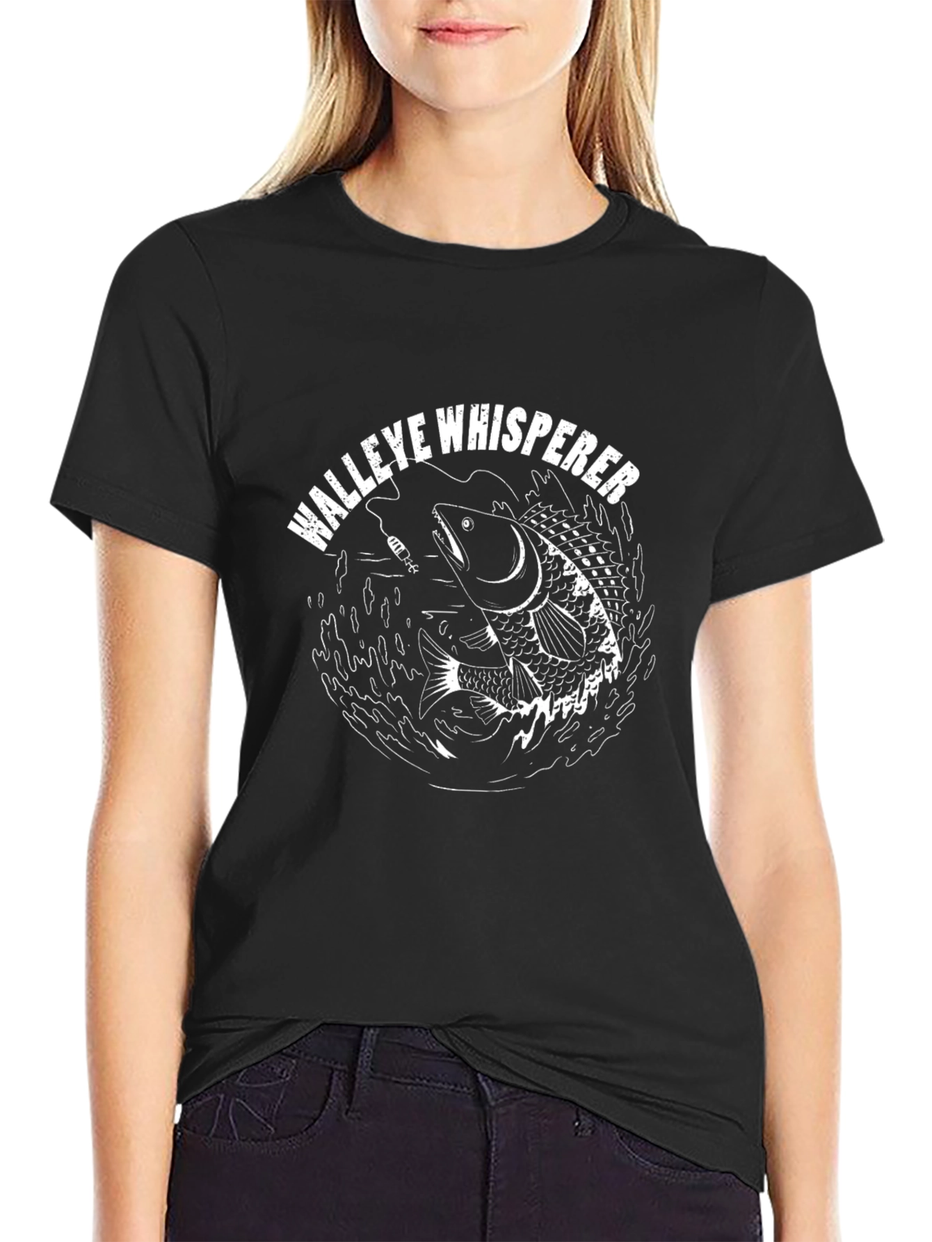 Walleye Whisperer Graphic T-Shirt Black