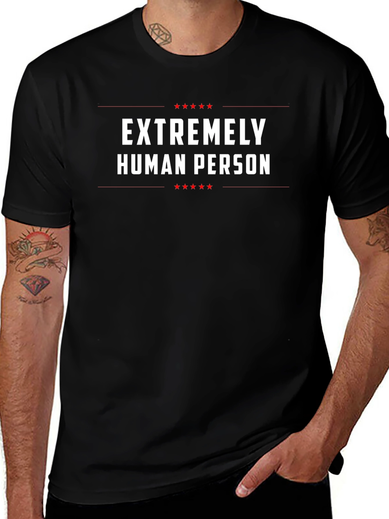 Extremely Human Person Graphic Tee - Black