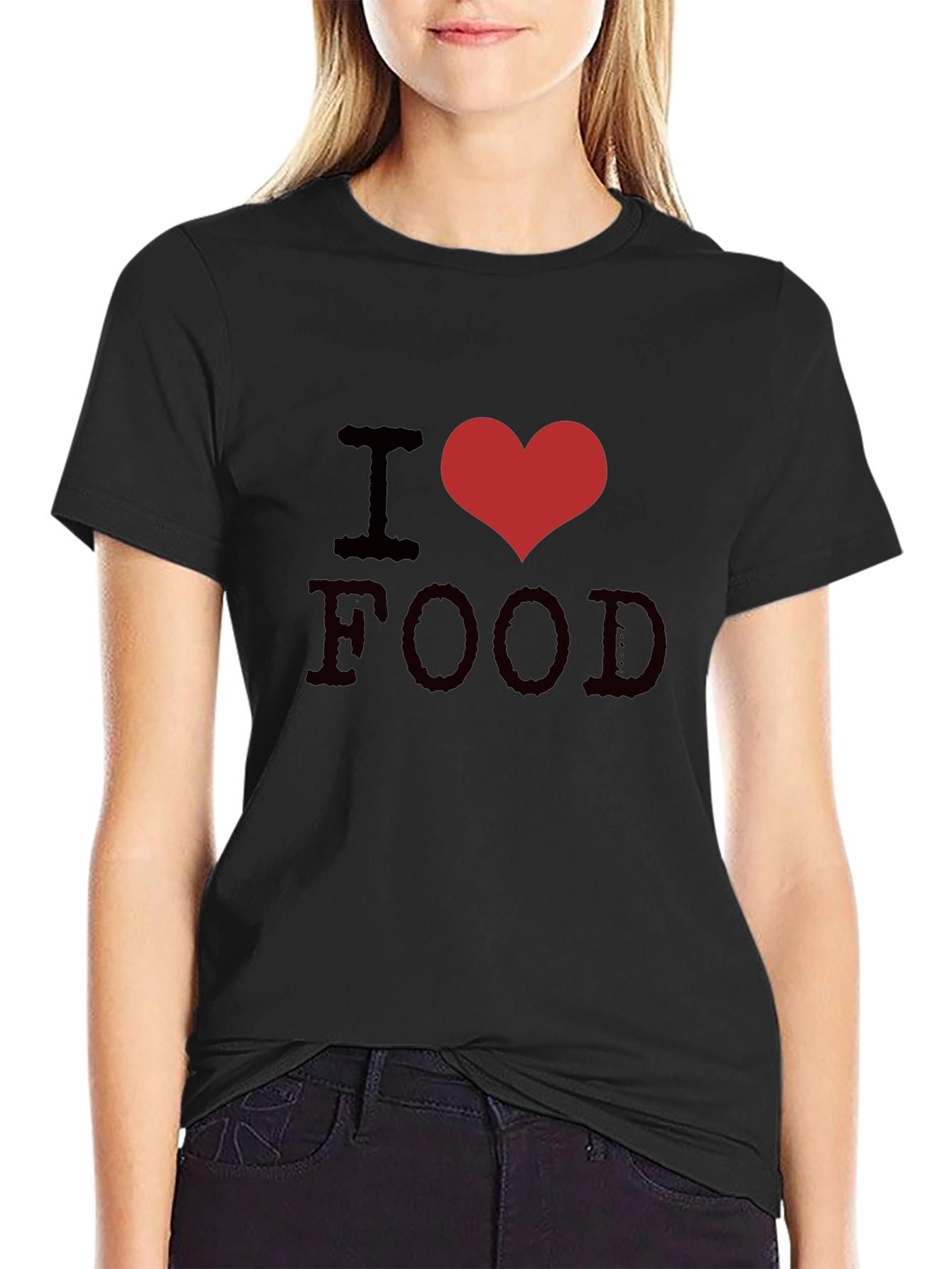 I Heart Food Graphic Tee - Unisex Black T-Shirt
