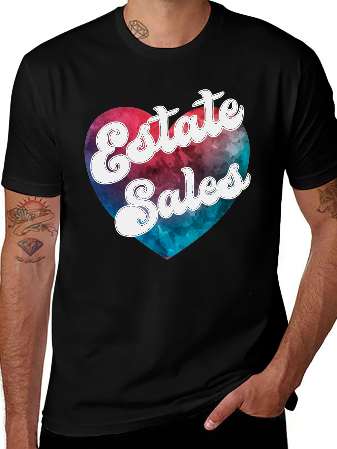 Estate Sales Heart Graphic Tee - Black