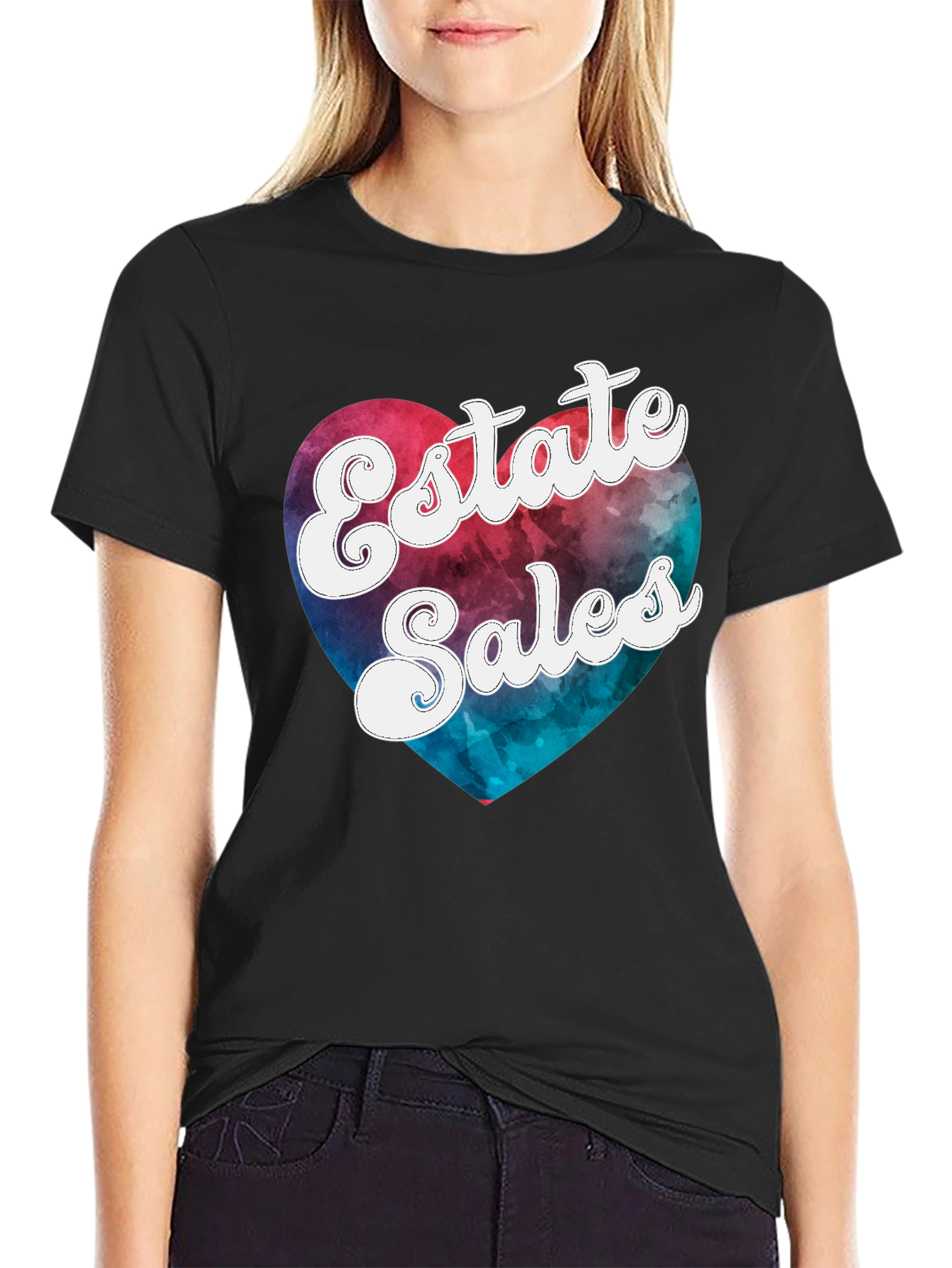 Estate Sales Heart Graphic Tee - Black