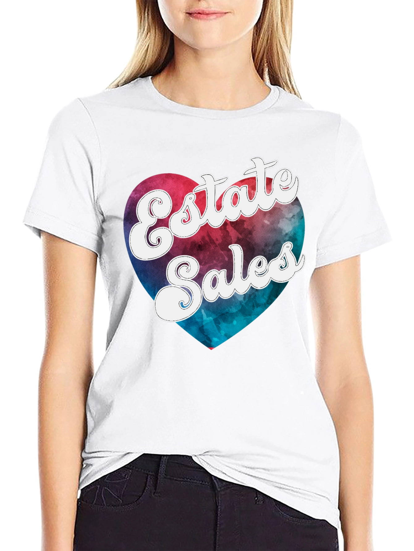 Estate Sales Heart Graphic Tee - Black