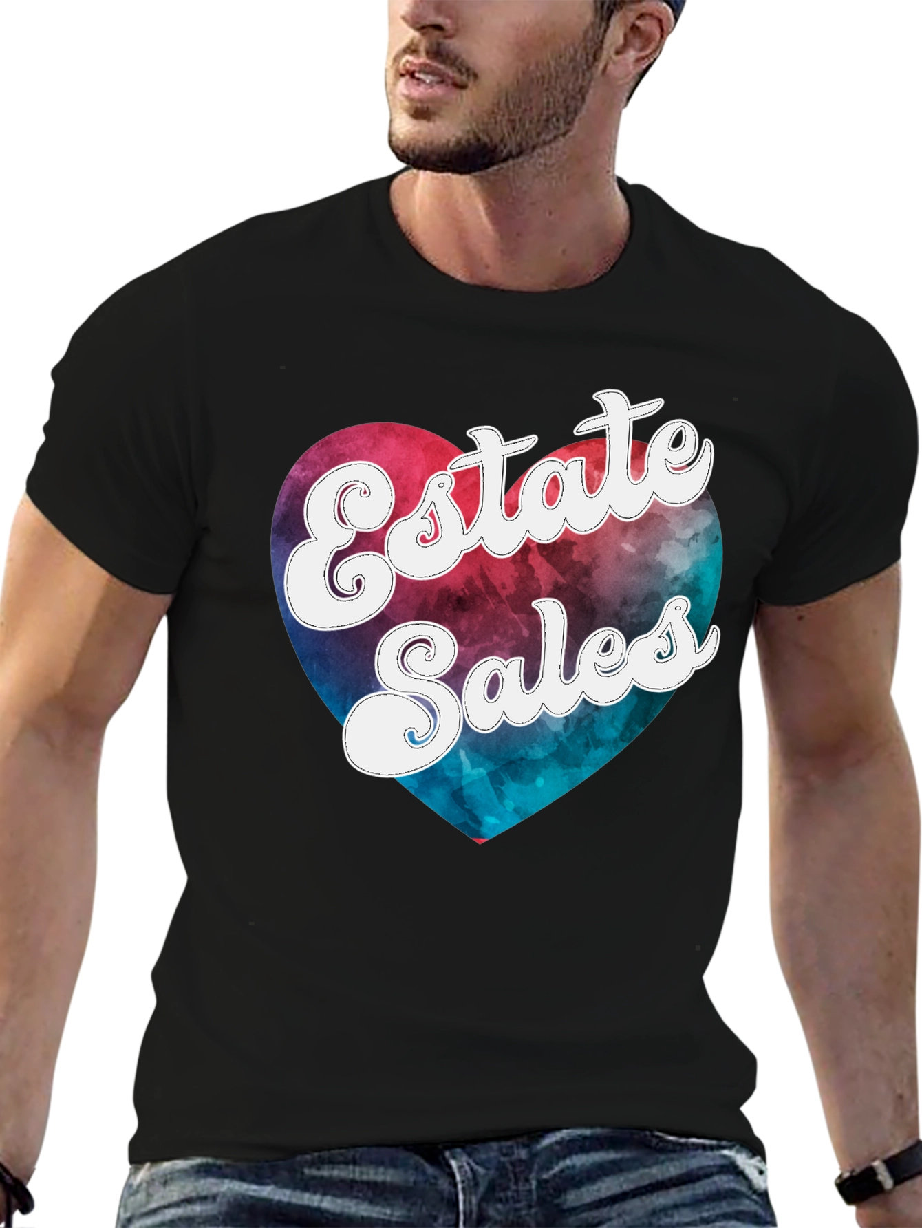Estate Sales Heart Graphic Tee - Black
