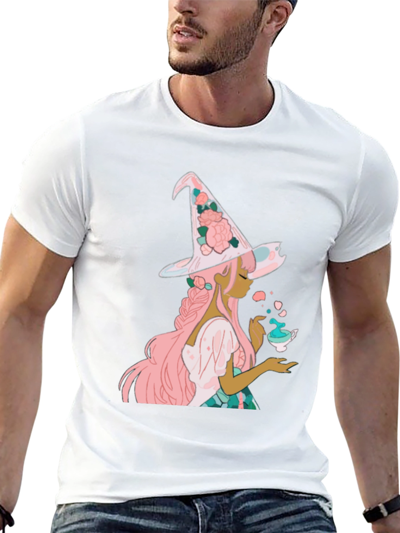 Witch With Tea Cup Graphic Tee