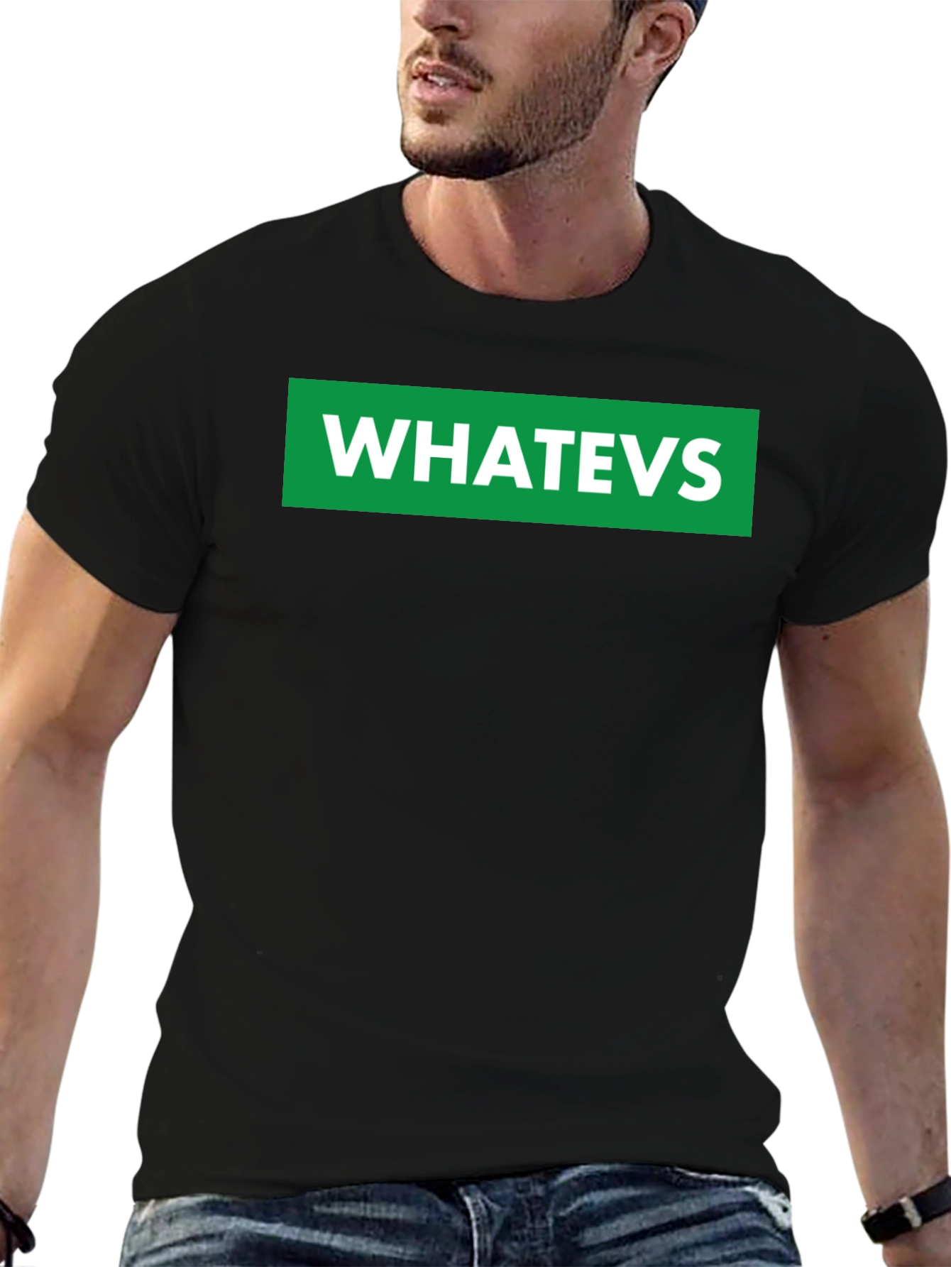 WHATEVS Graphic Tee - Black Crew Neck T-Shirt