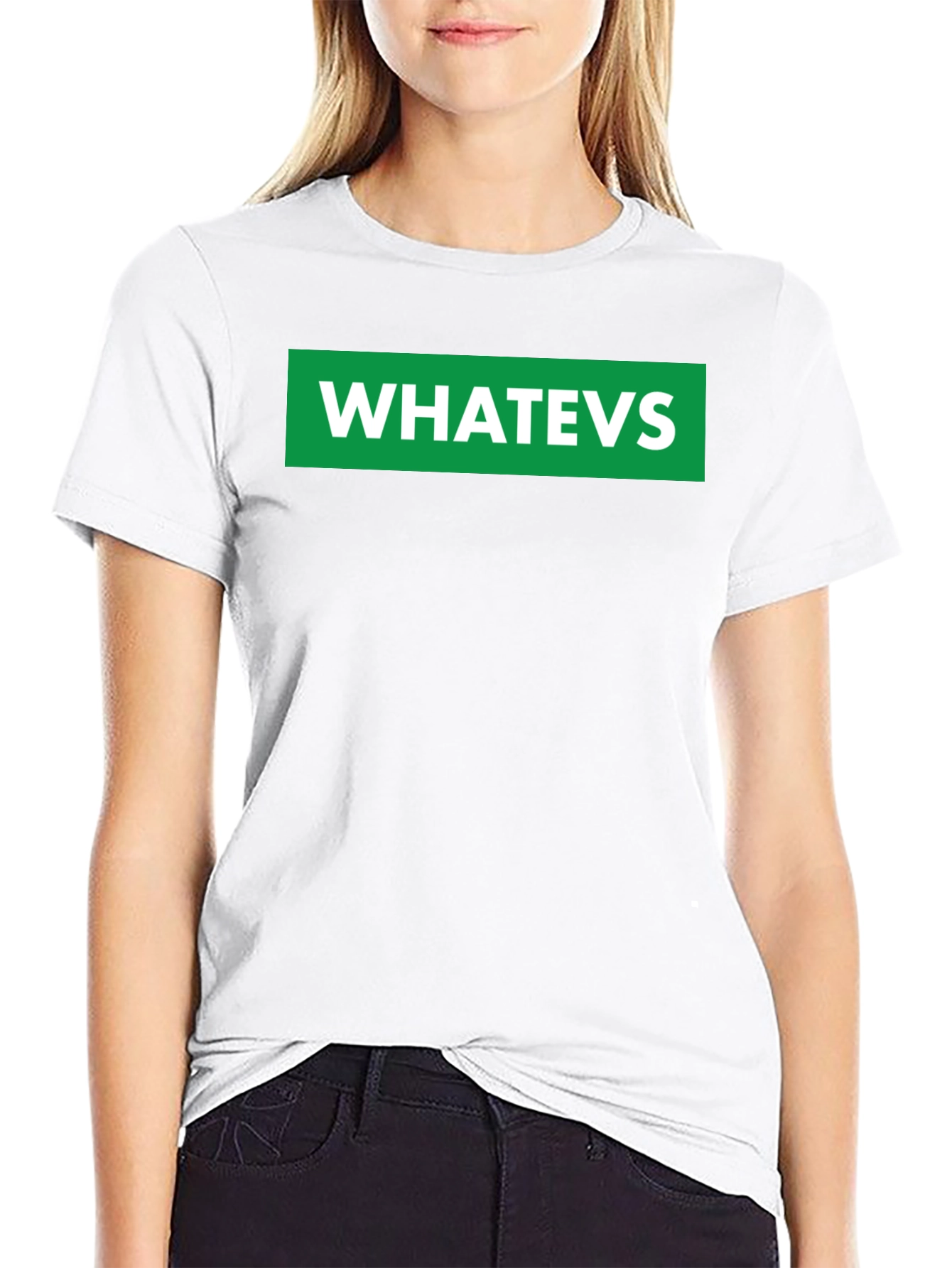 WHATEVS Graphic Tee - Black Crew Neck T-Shirt