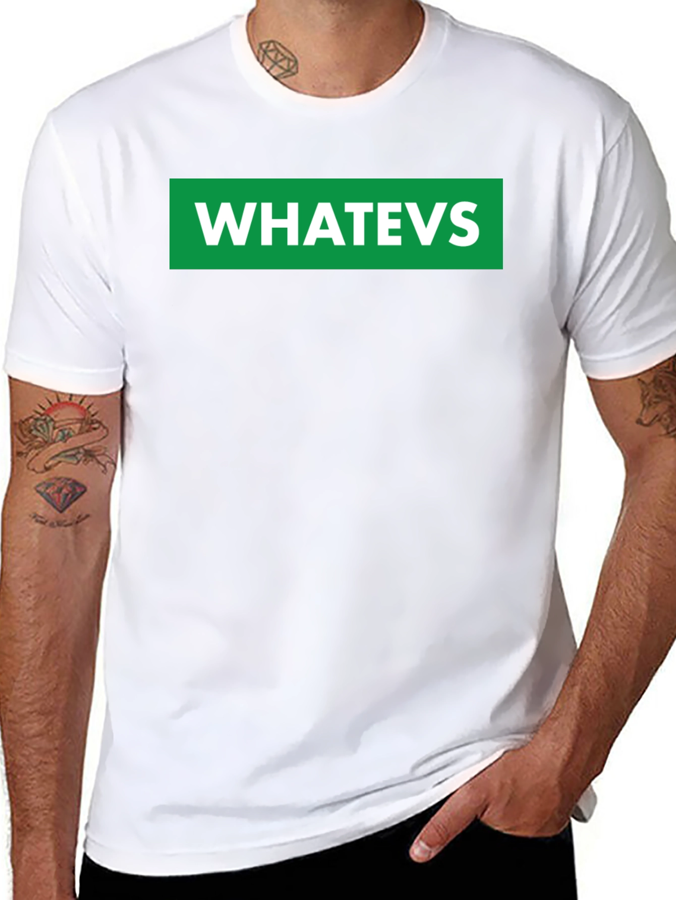 WHATEVS Graphic Tee - Black Crew Neck T-Shirt
