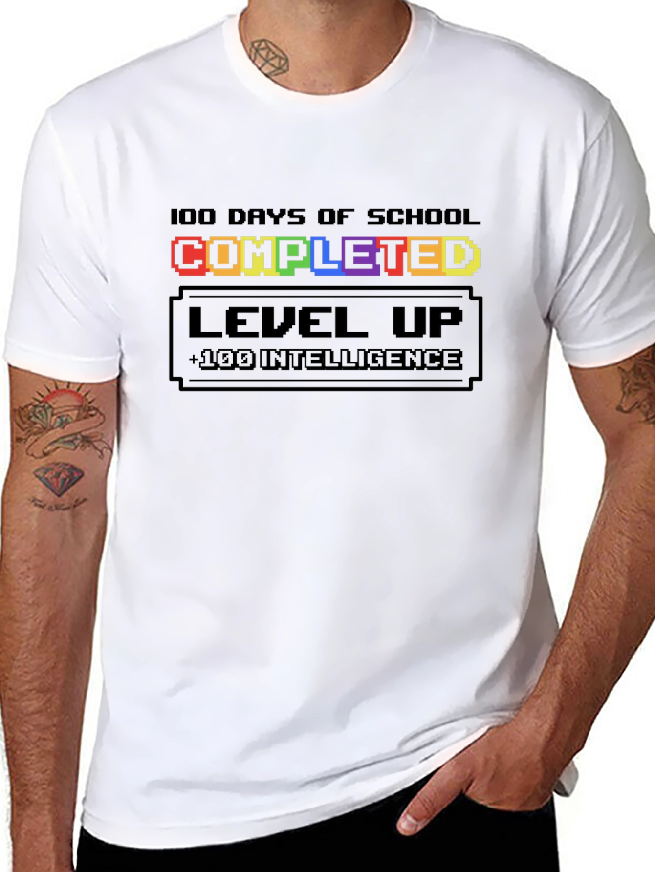100 Days of School Completed Level Up T-Shirt