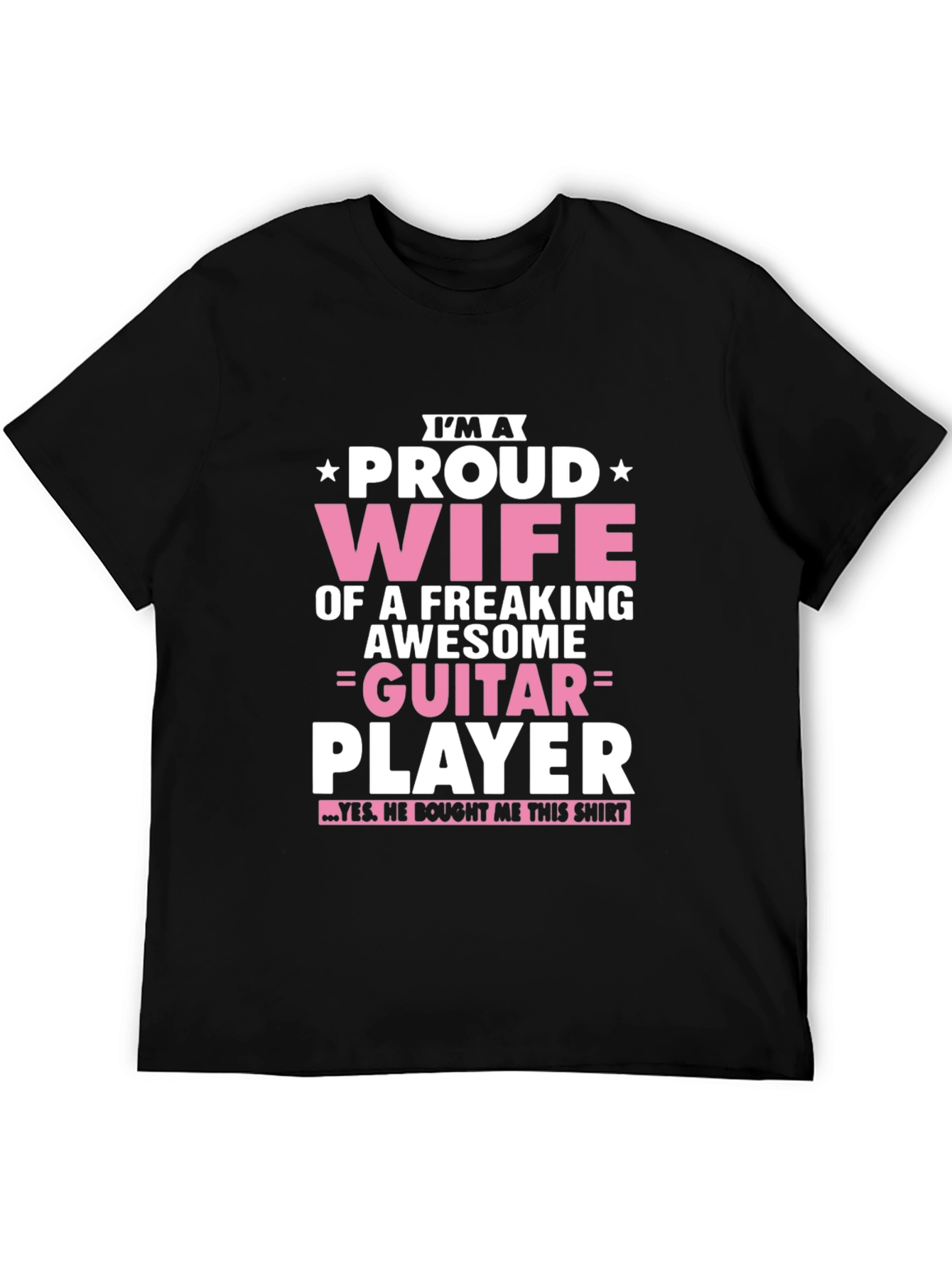 Proud Wife of Guitar Player Black T-Shirt