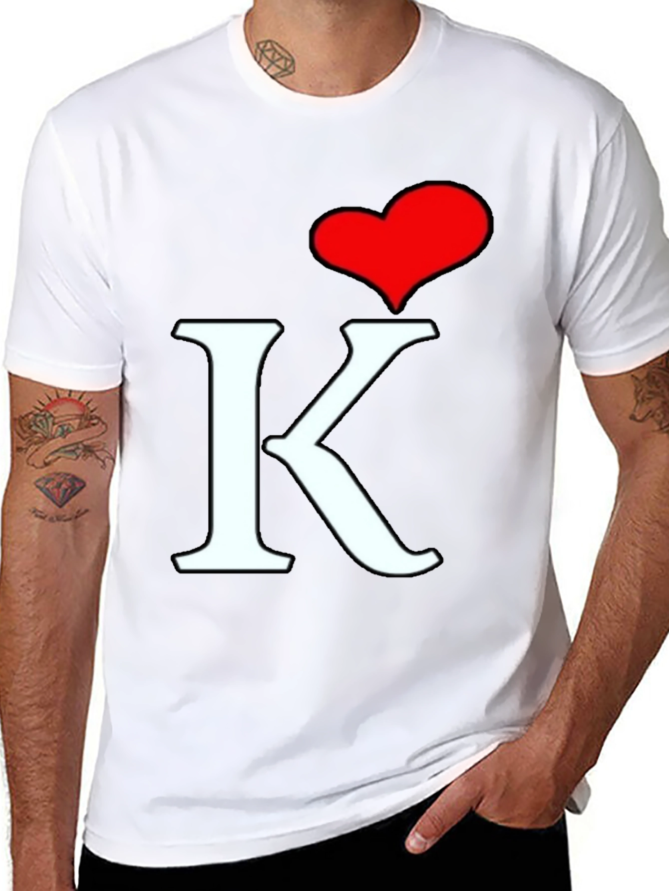 I Heart K T-Shirt - Black Cotton Tee