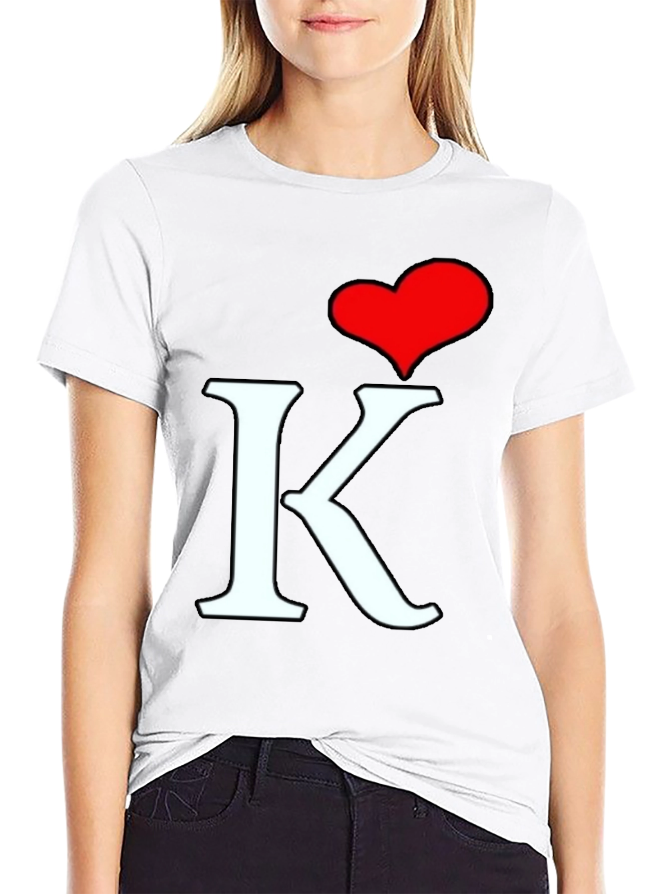I Heart K T-Shirt - Black Cotton Tee