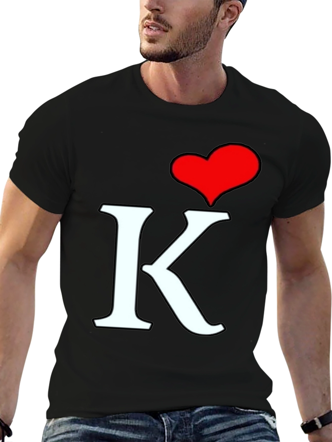 I Heart K T-Shirt - Black Cotton Tee