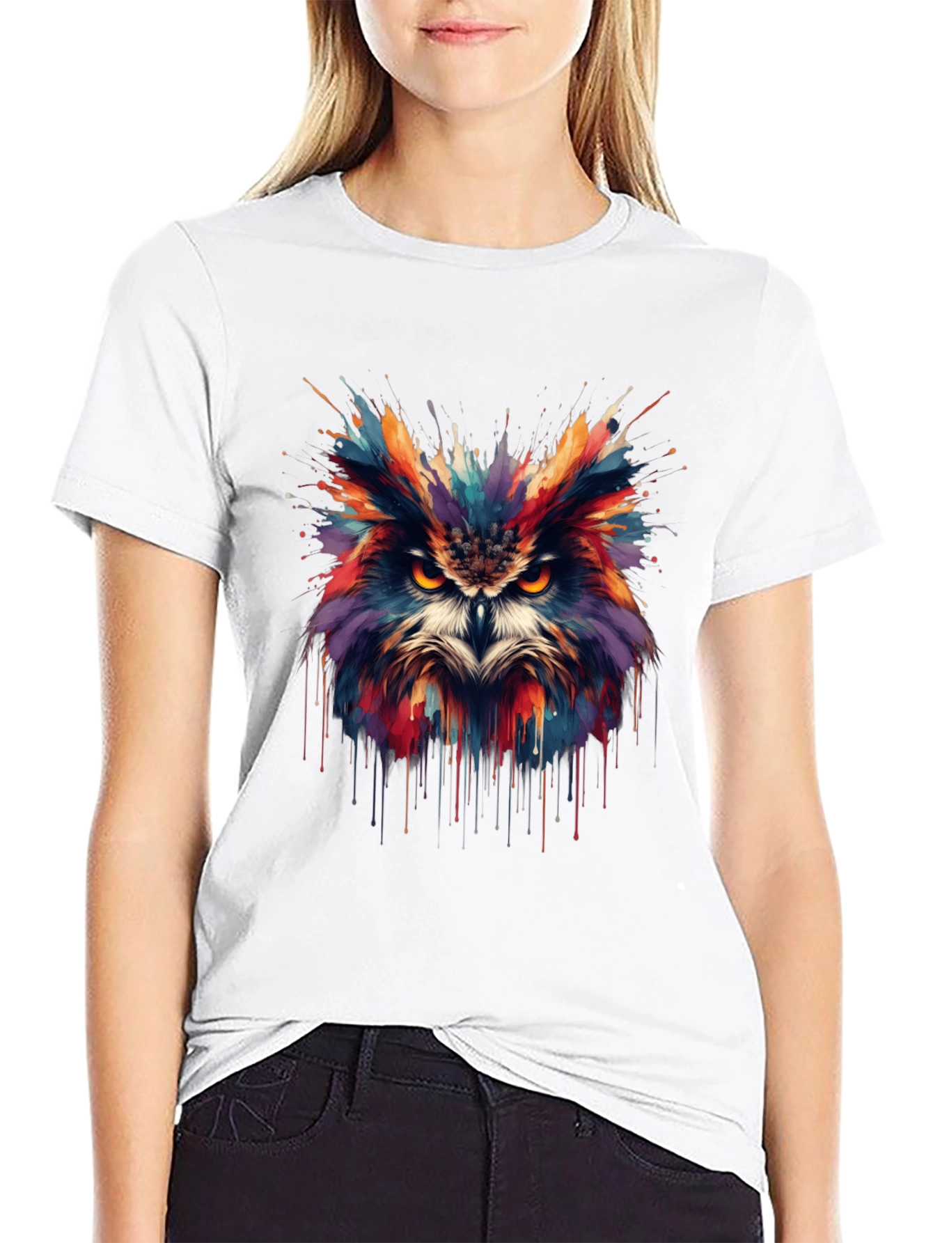 Colorful Owl Splash T-Shirt
