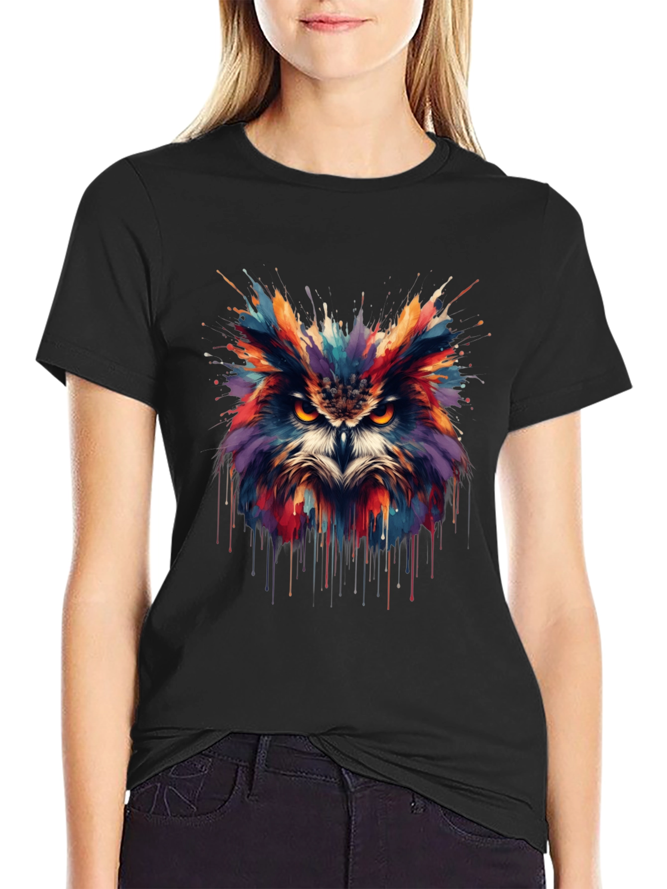 Colorful Owl Splash T-Shirt