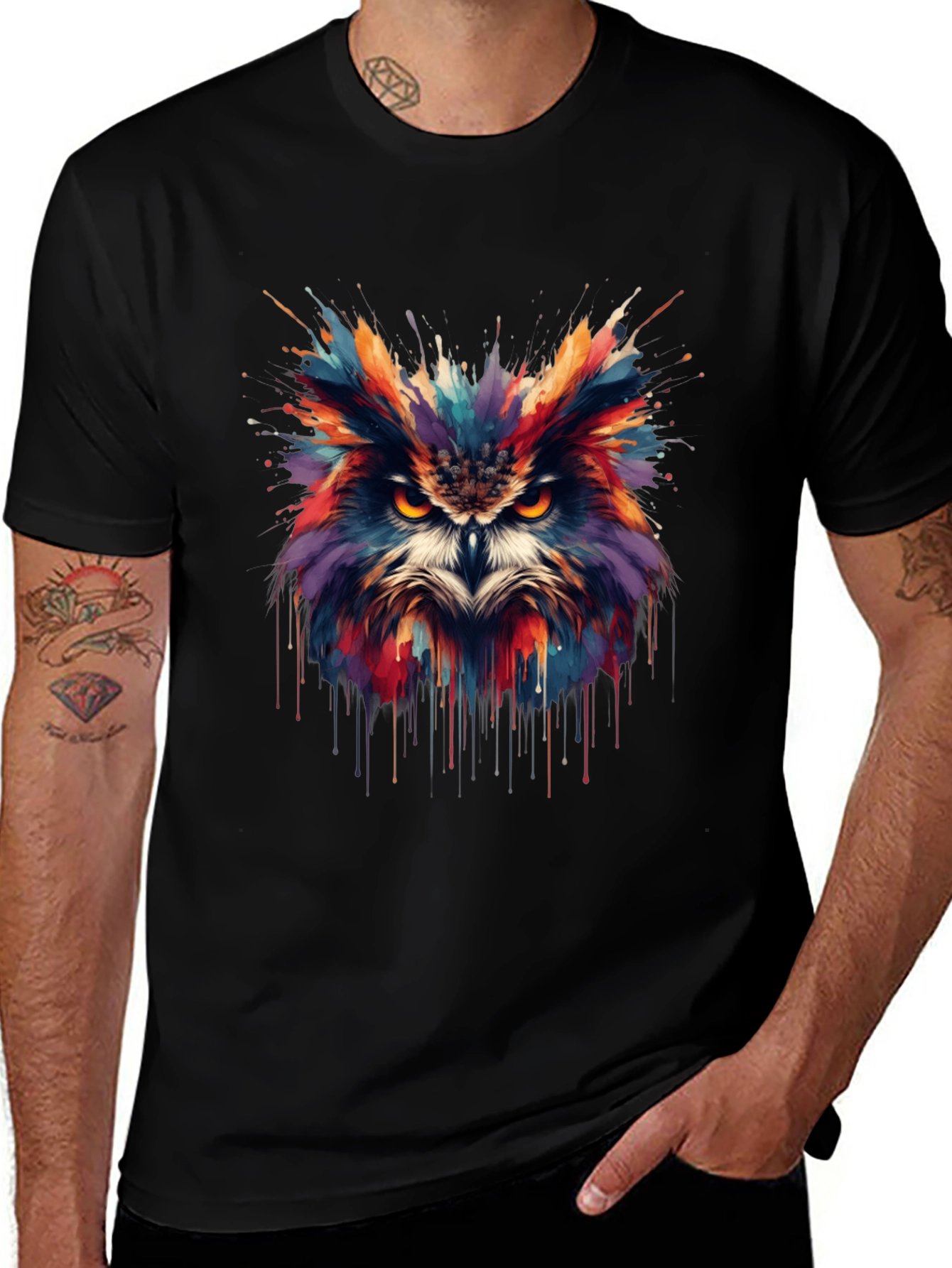 Colorful Owl Splash T-Shirt