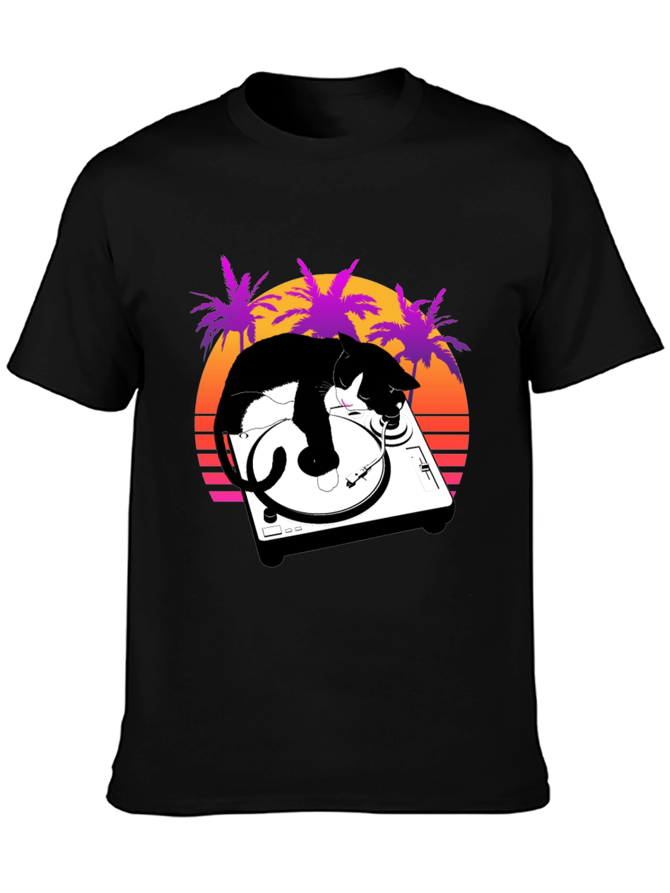 Cool Cat DJ Graphic T-Shirt