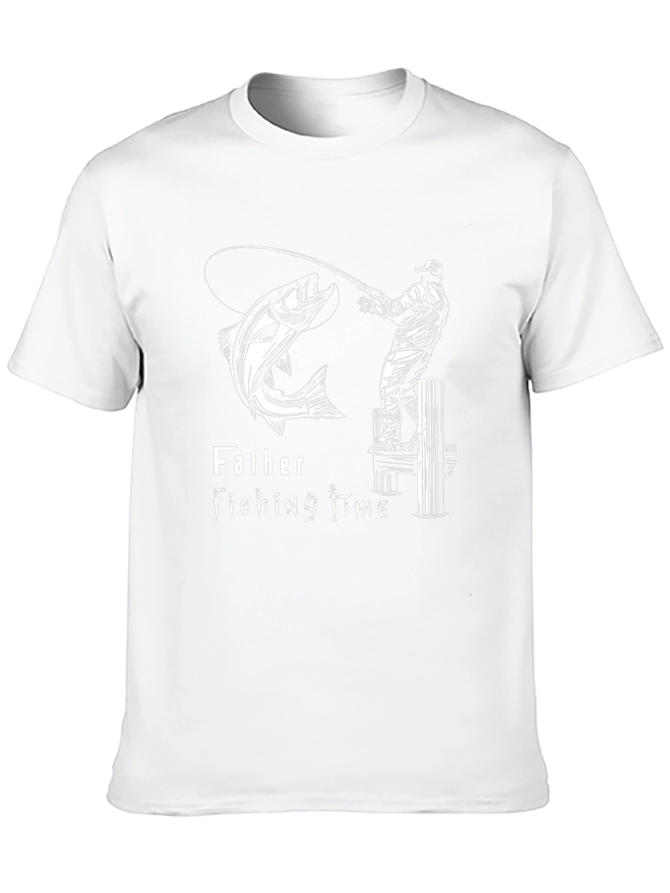Father Fishing Time Graphic T-Shirt - Angler Dad Tee