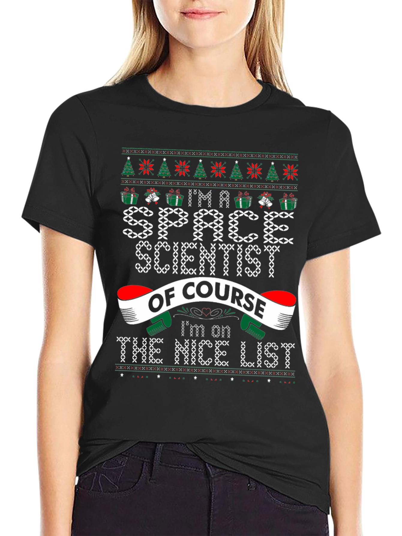 Space Scientist Ugly Christmas Sweater T-Shirt