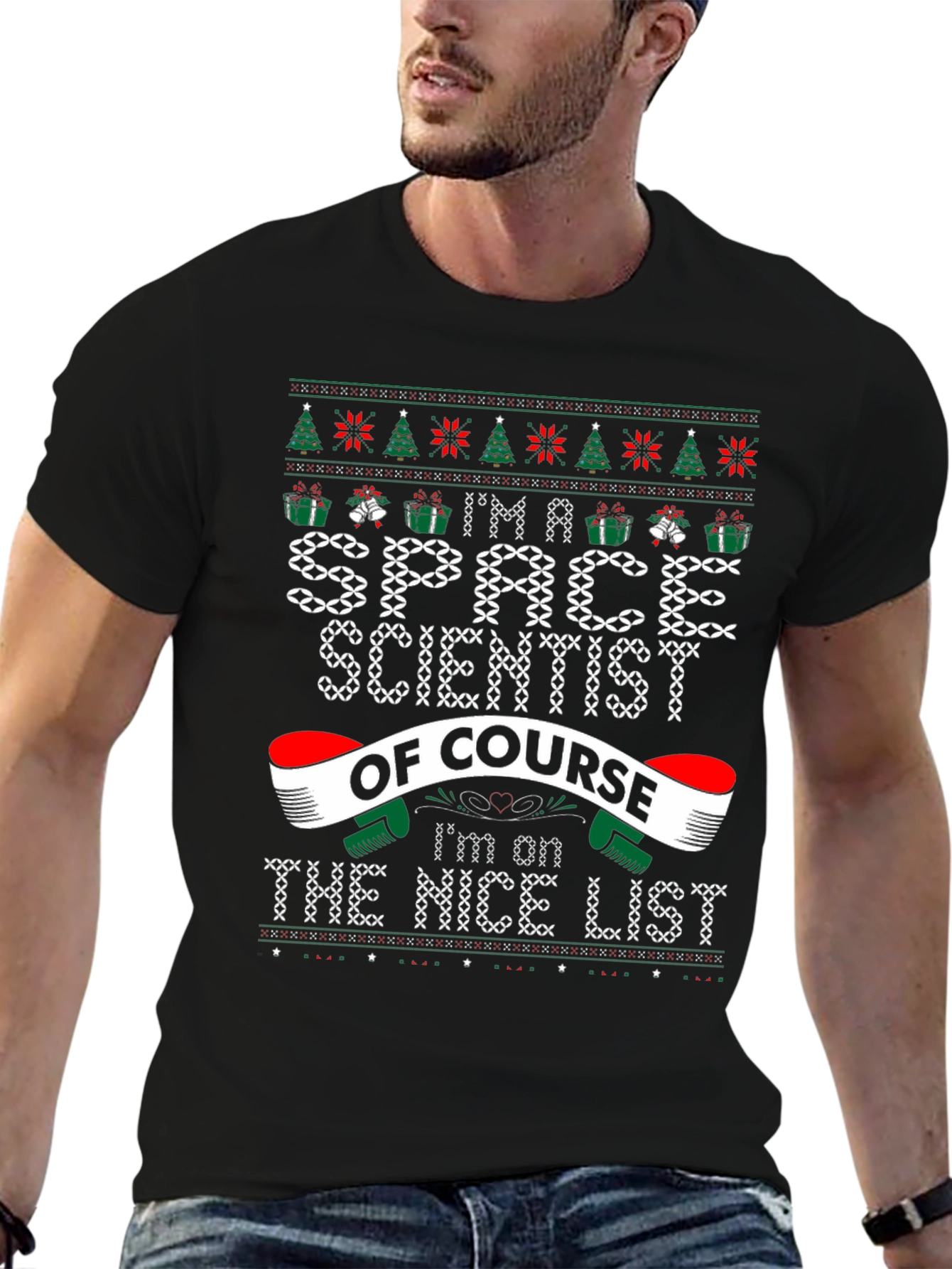 Space Scientist Ugly Christmas Sweater T-Shirt
