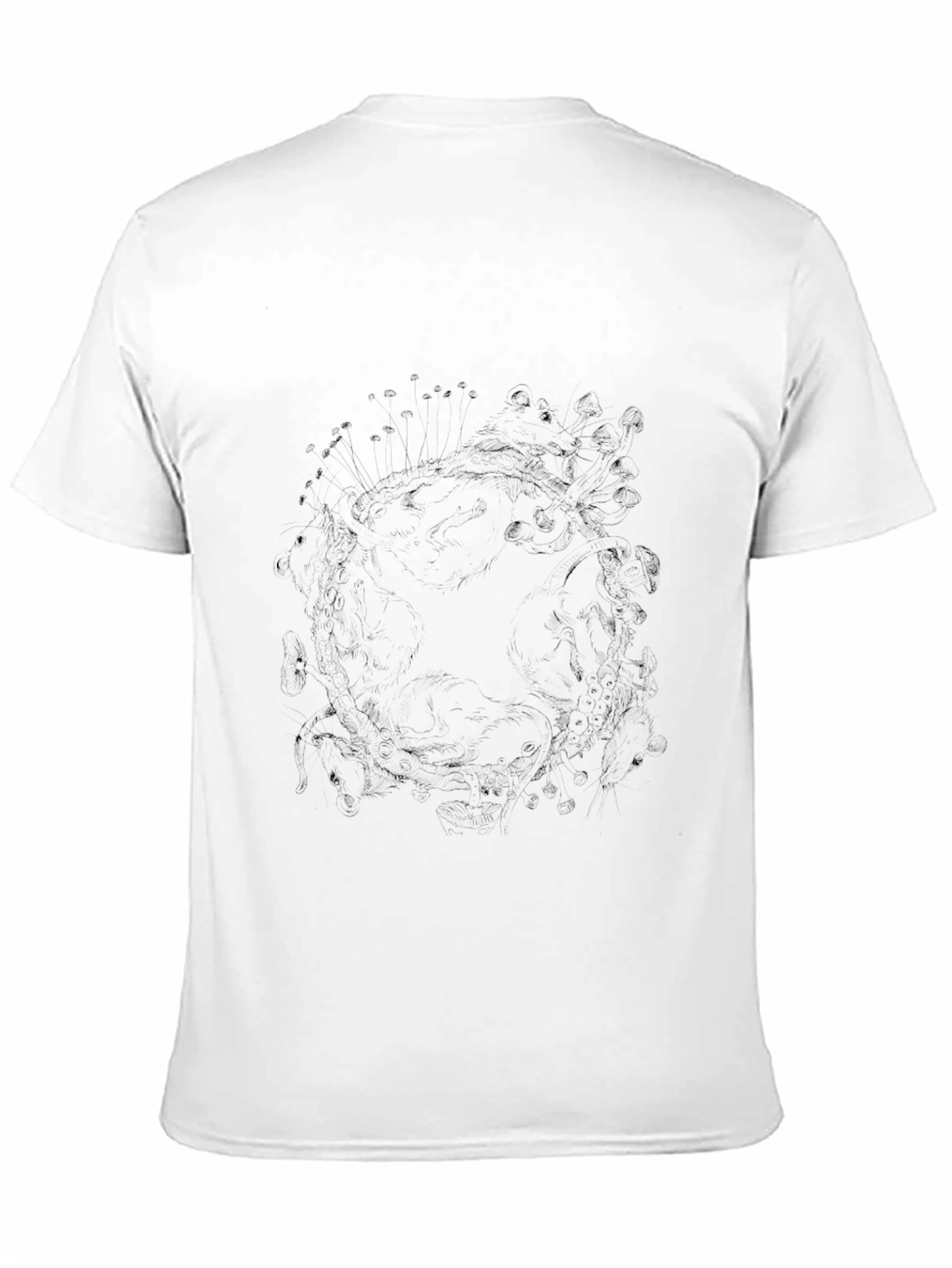 Mens Black Graphic Print Crew Neck T-Shirt