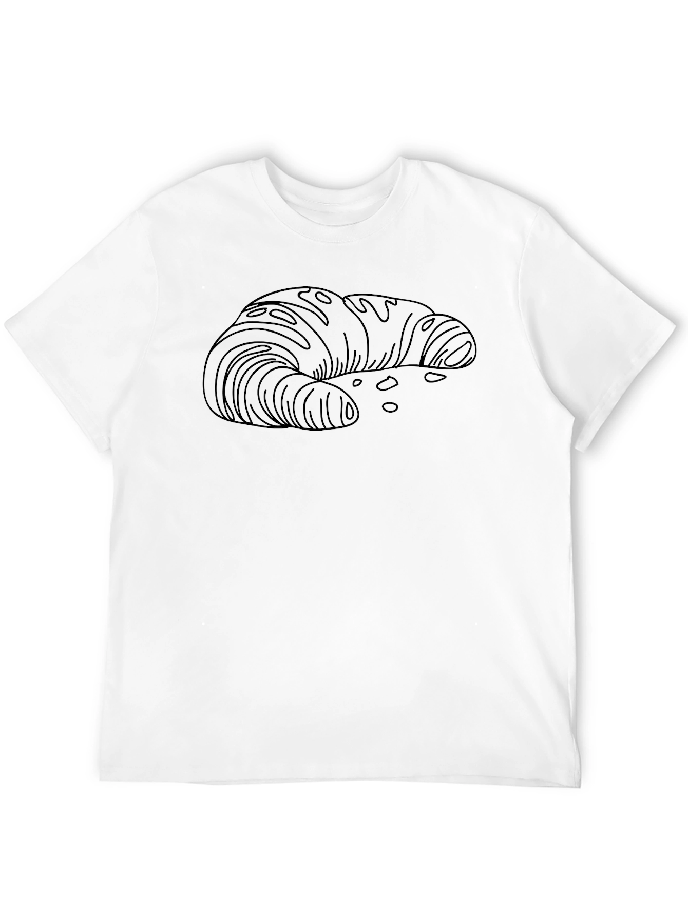 Croissant Graphic Tee - Black Casual T-Shirt