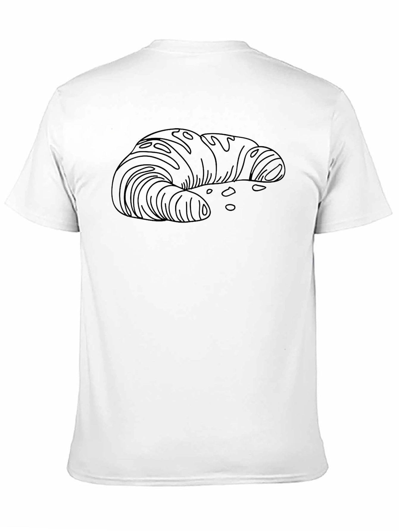 Croissant Graphic Tee - Black Casual T-Shirt