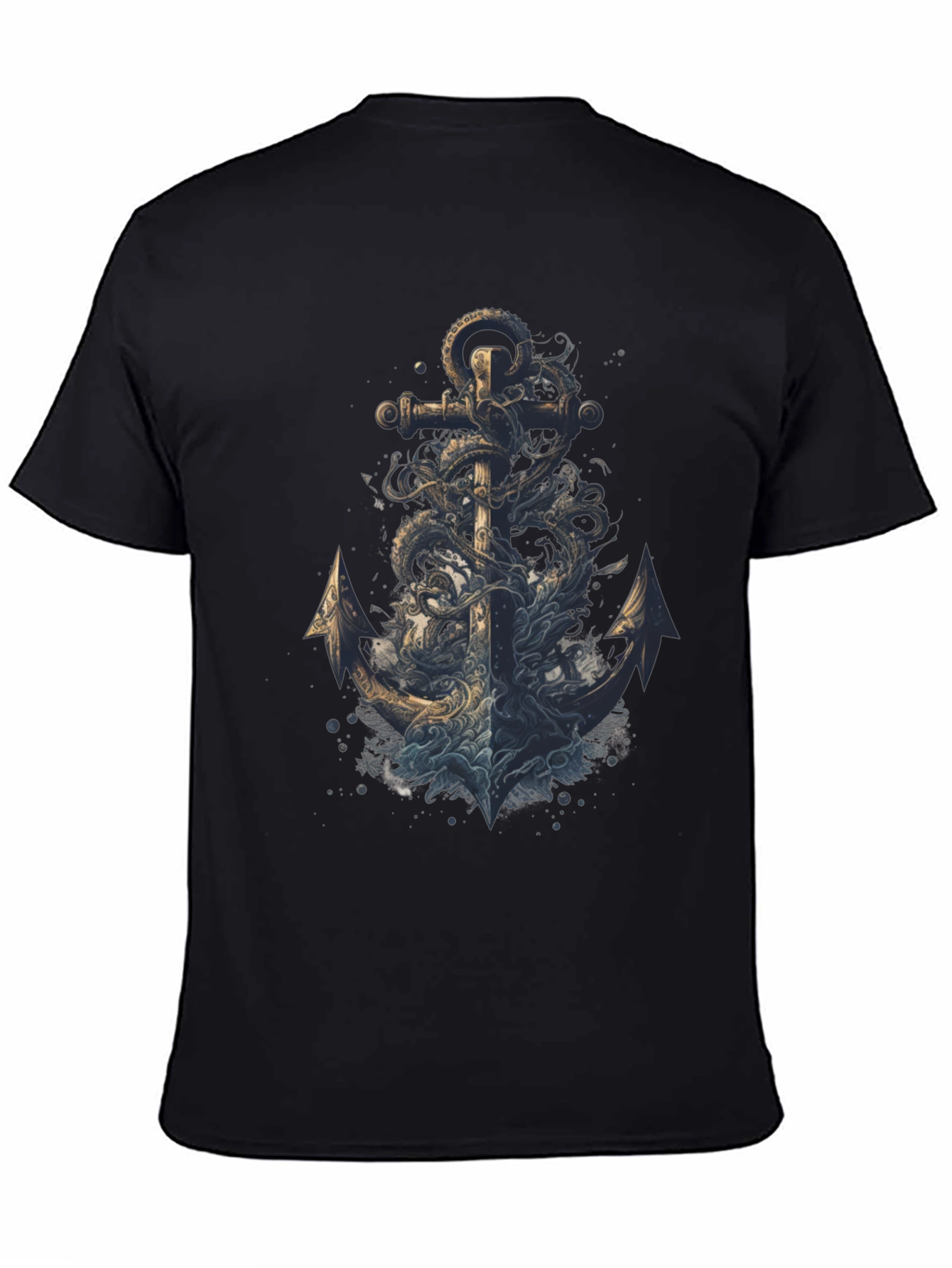 Anchor Octopus Graphic Tee - Mens Black T-Shirt