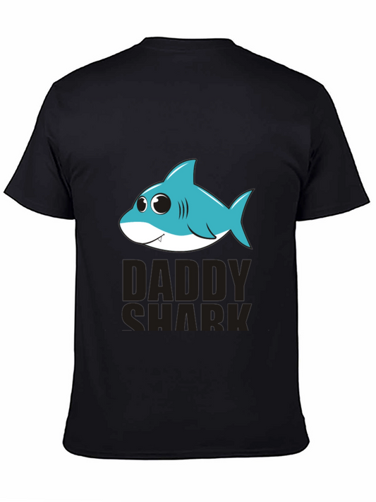 Daddy Shark Graphic T-Shirt - Black Cotton Blend