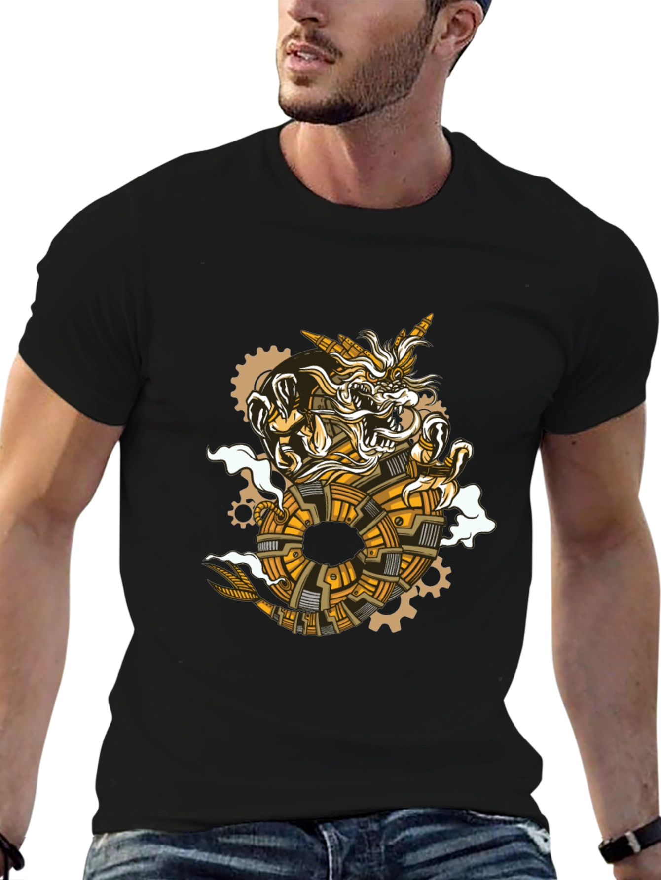 Steampunk Dragon Graphic Tee - Unique Design