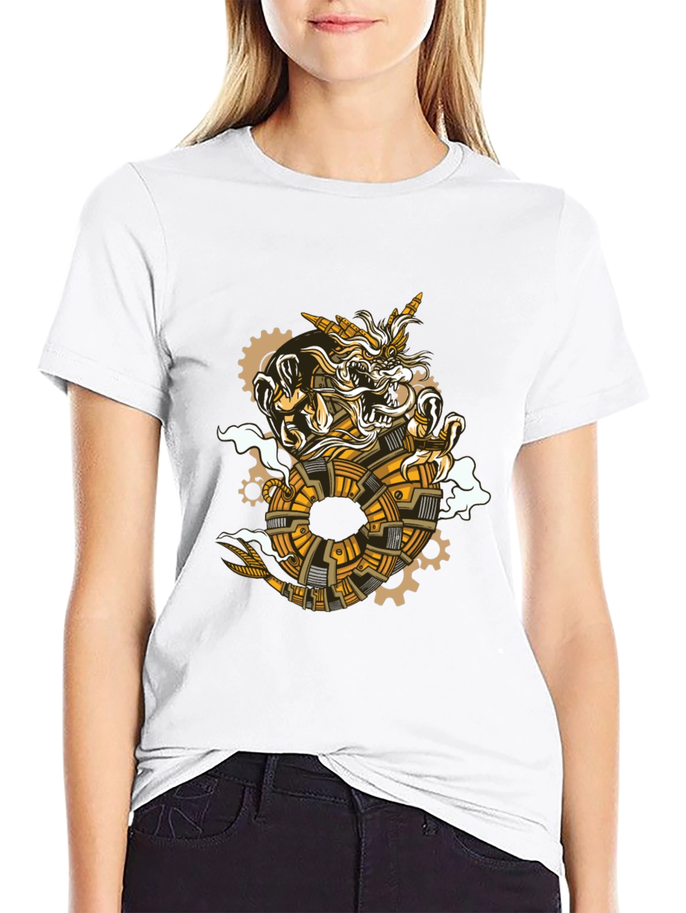 Steampunk Dragon Graphic Tee - Unique Design