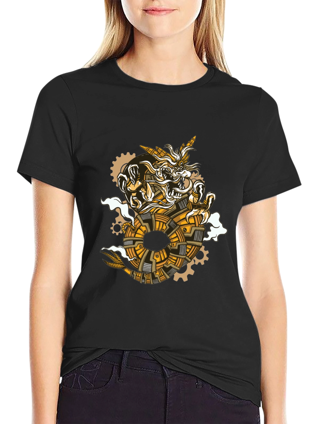 Steampunk Dragon Graphic Tee - Unique Design
