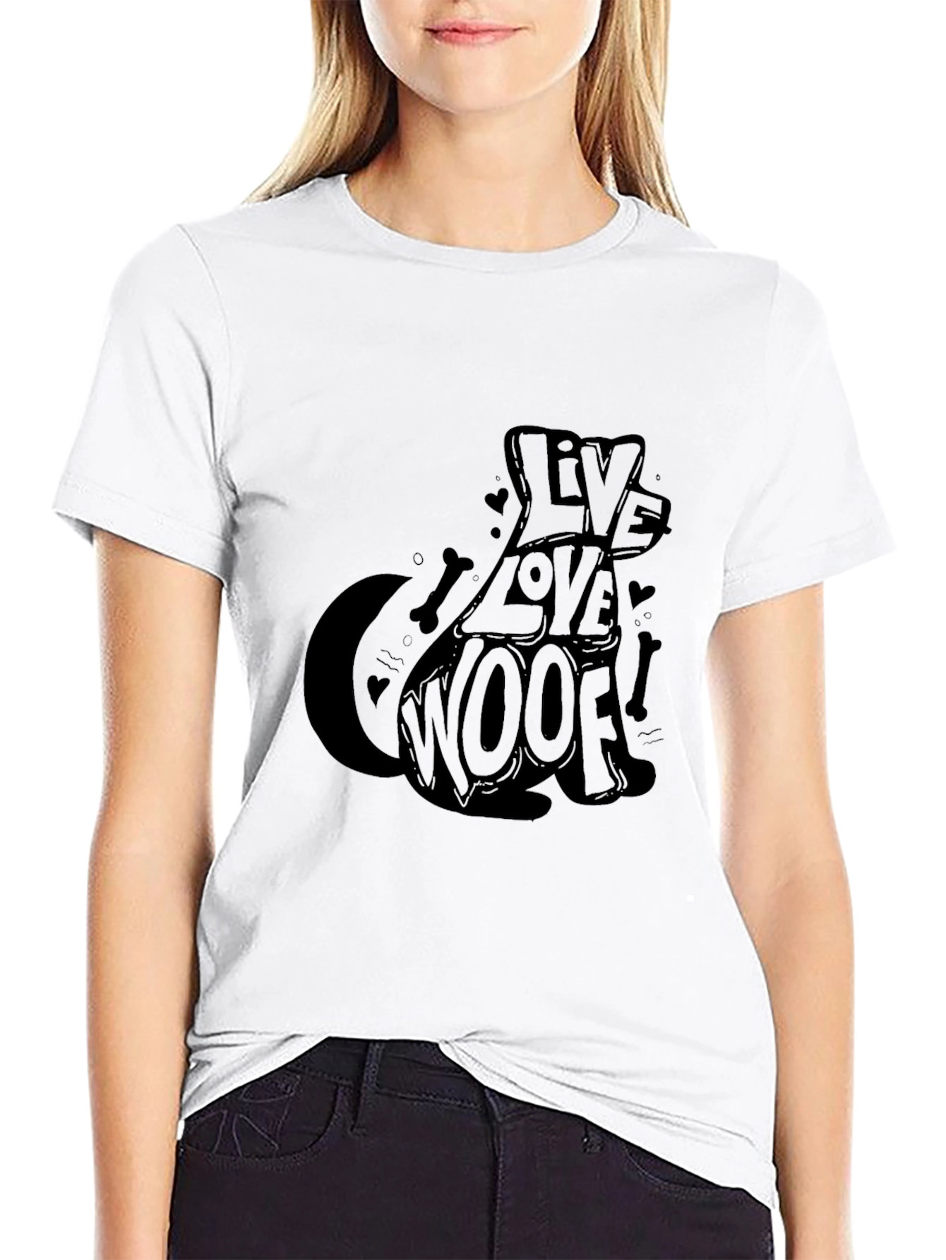 Live Love Woof T-Shirt – Cute Dog Lover Graphic Tee