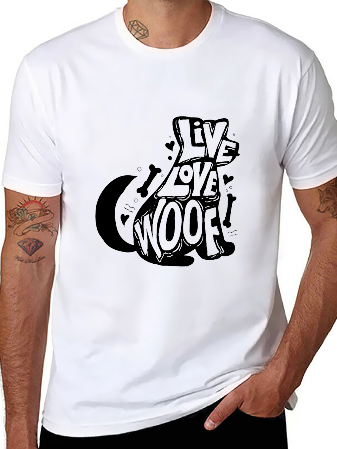 Live Love Woof T-Shirt – Cute Dog Lover Graphic Tee