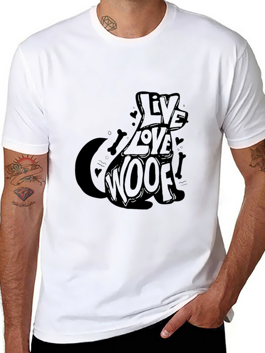 Live Love Woof T-Shirt – Cute Dog Lover Graphic Tee