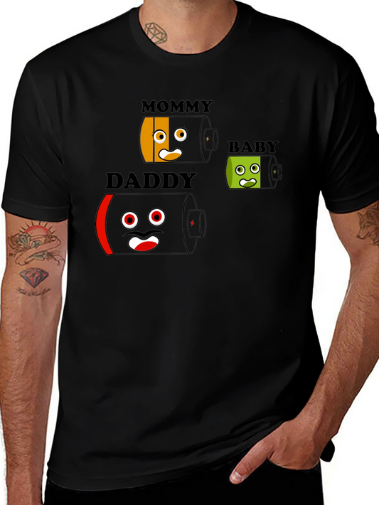 Battery Family T-Shirt - Mommy Daddy Baby - Funny Graphic Tee
