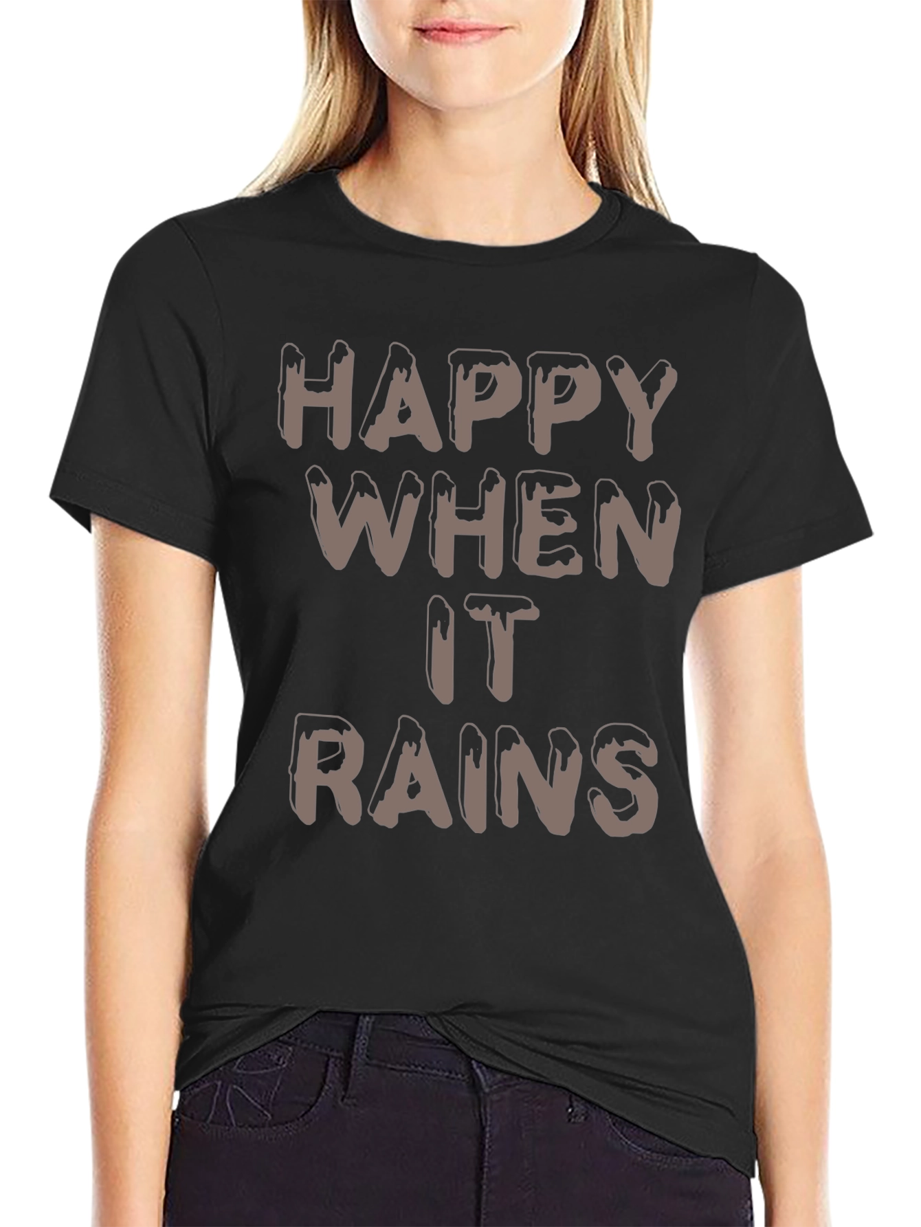 Happy When It Rains T-Shirt -  Stylish Weather Tee