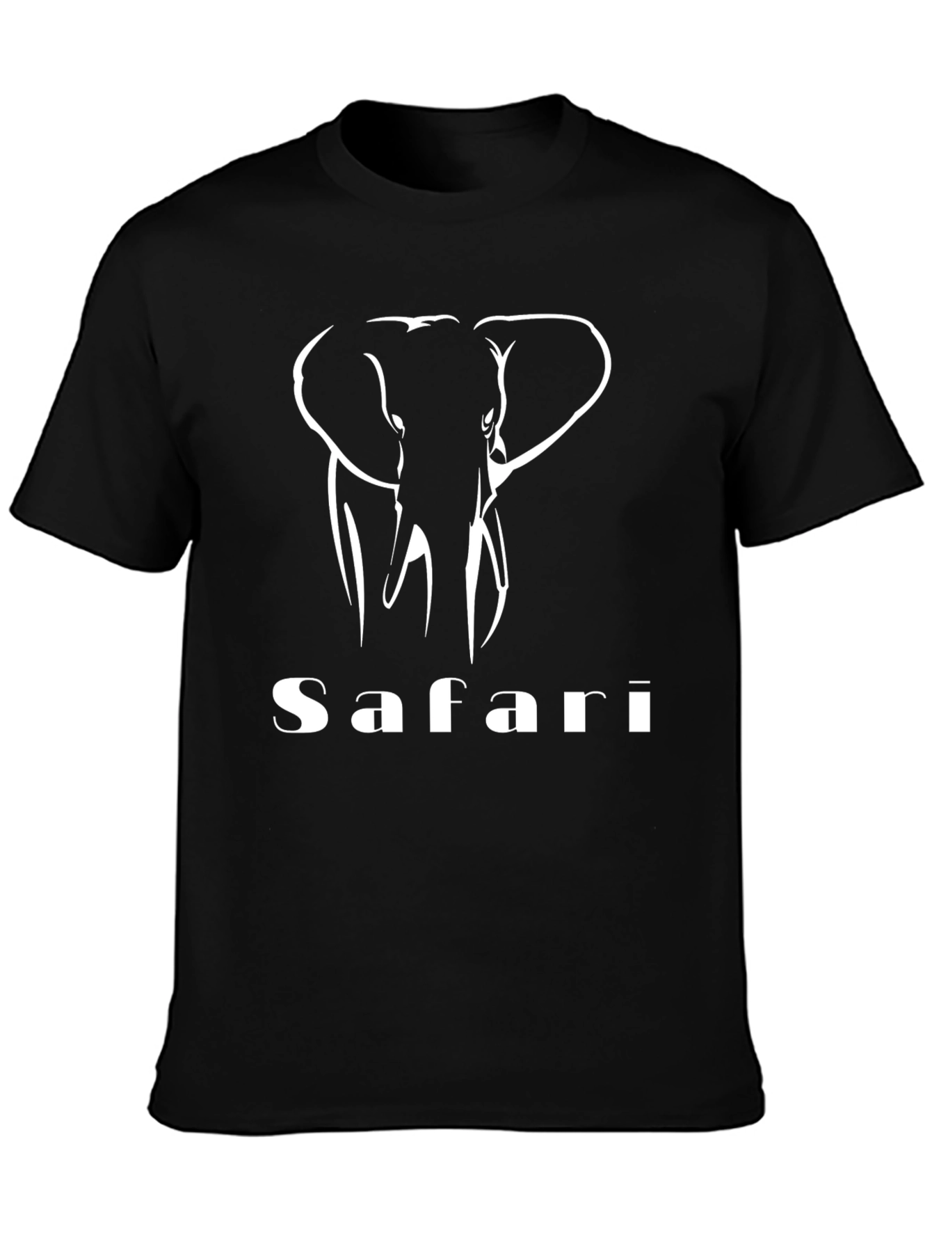 Safari Elephant Graphic Black T-Shirt