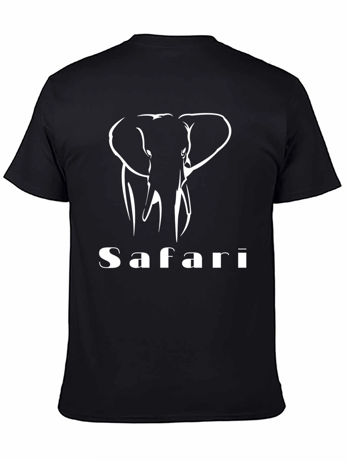 Safari Elephant Graphic Black T-Shirt